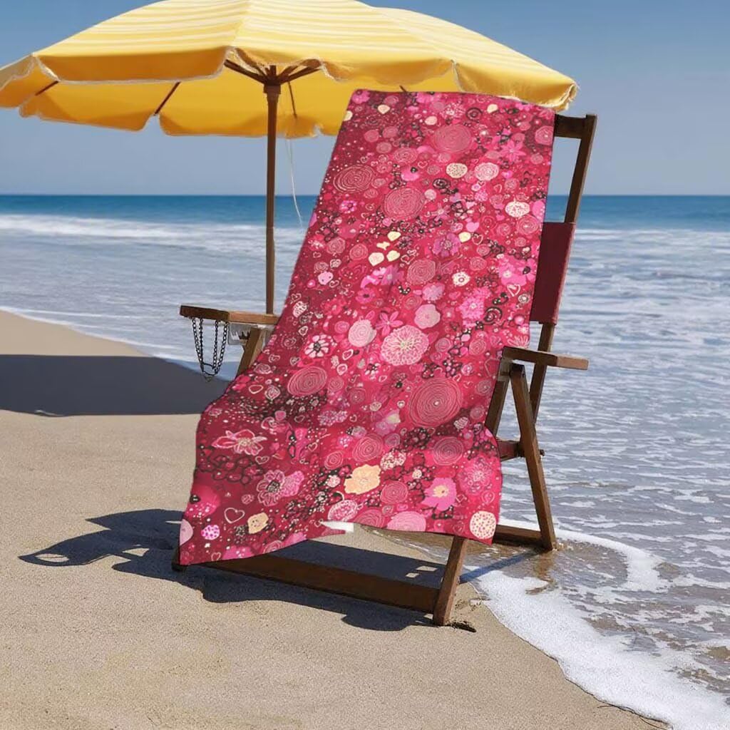 Telo Mare XXL 220x100cm/35x70cm, 2 Set Telo Mare Microfibra Rosso Asciugamano Palestra Uomo, Antisabbia, Leggero, Asciugatura Rapida, Teli da Spiaggia Grandi Accessori per Camping Natation Yoga K-3