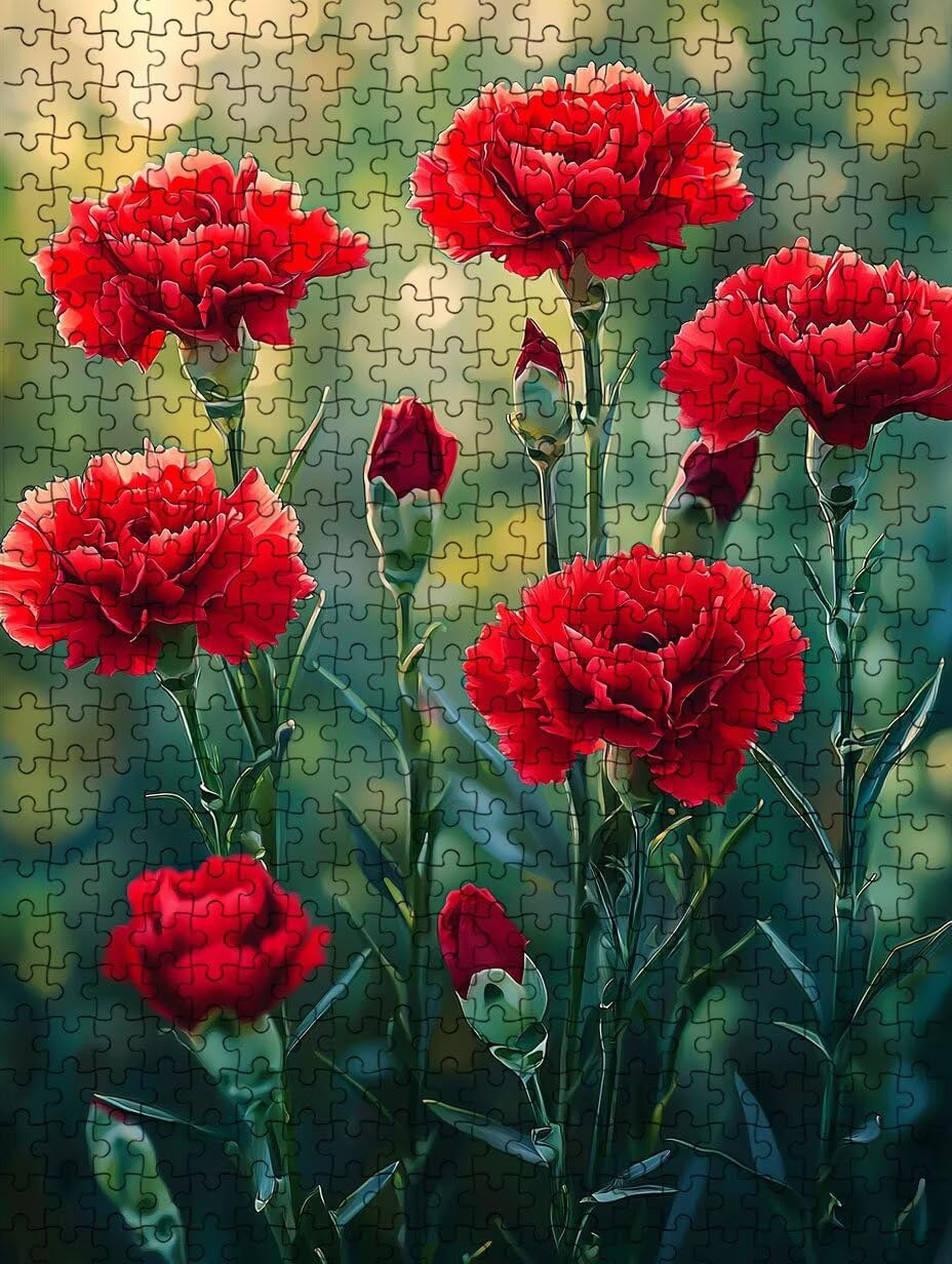 Puzzle 1000 elementów, czerwone kwiaty puzzle dla dorosłych 1000, klasyczne puzzle, gra zręcznościowa dla całej rodziny, z opakowaniem, dekoracja, puzzle, prezenty BXHZW3-359