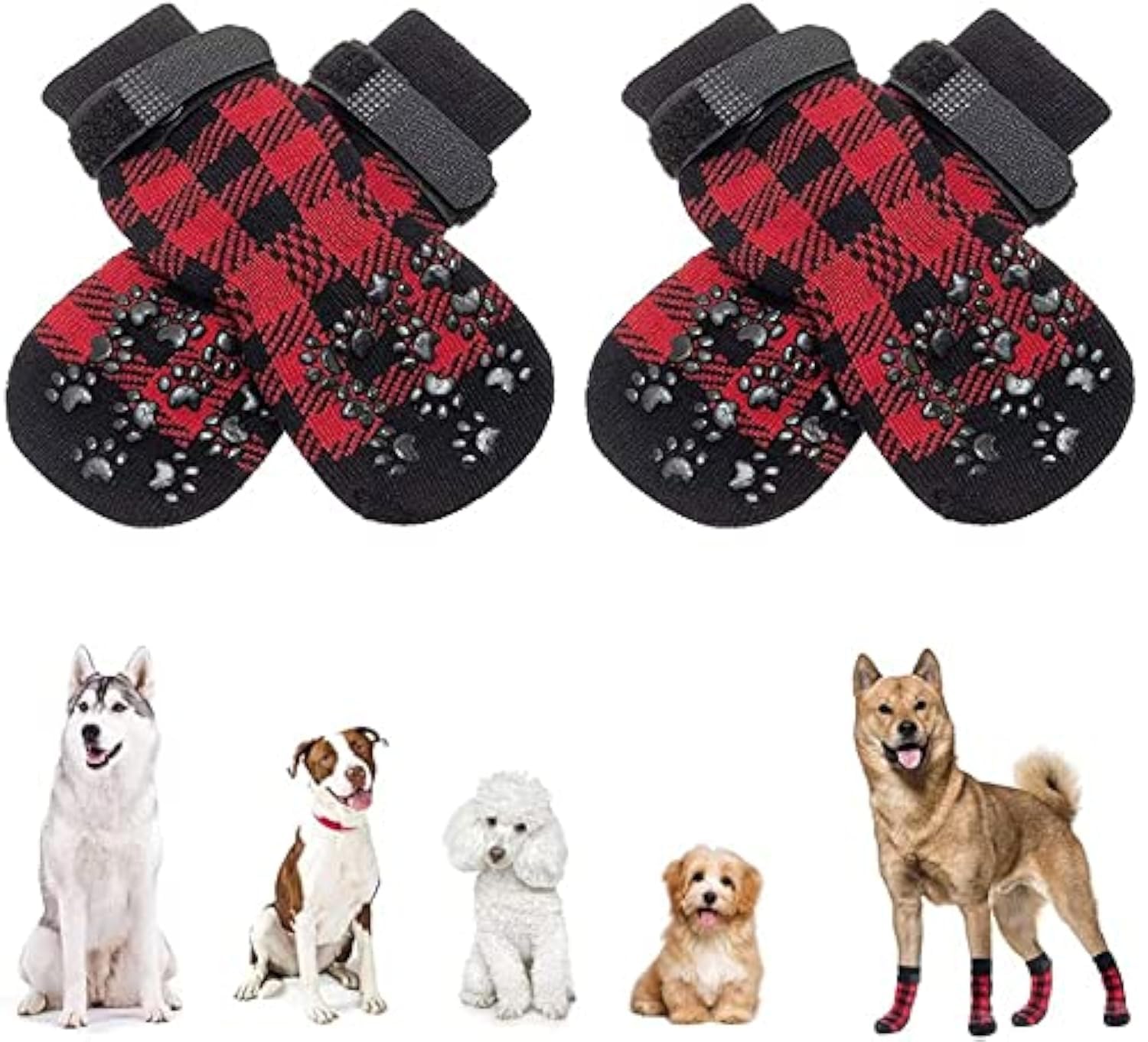 KUTKUT Double Sided Anti-Skid Knit Socks for Big Dogs | Traction Control Non-Slip Pet Paw Protectors with Grips For Medium Large Dogs | Soft Comfortable, Better Control on Hardwood Floor (SIZE: L, L x W: 7.3 x 2.8") (B09LD8JRJN) Amazon Price History, Amazon Price Tracker
