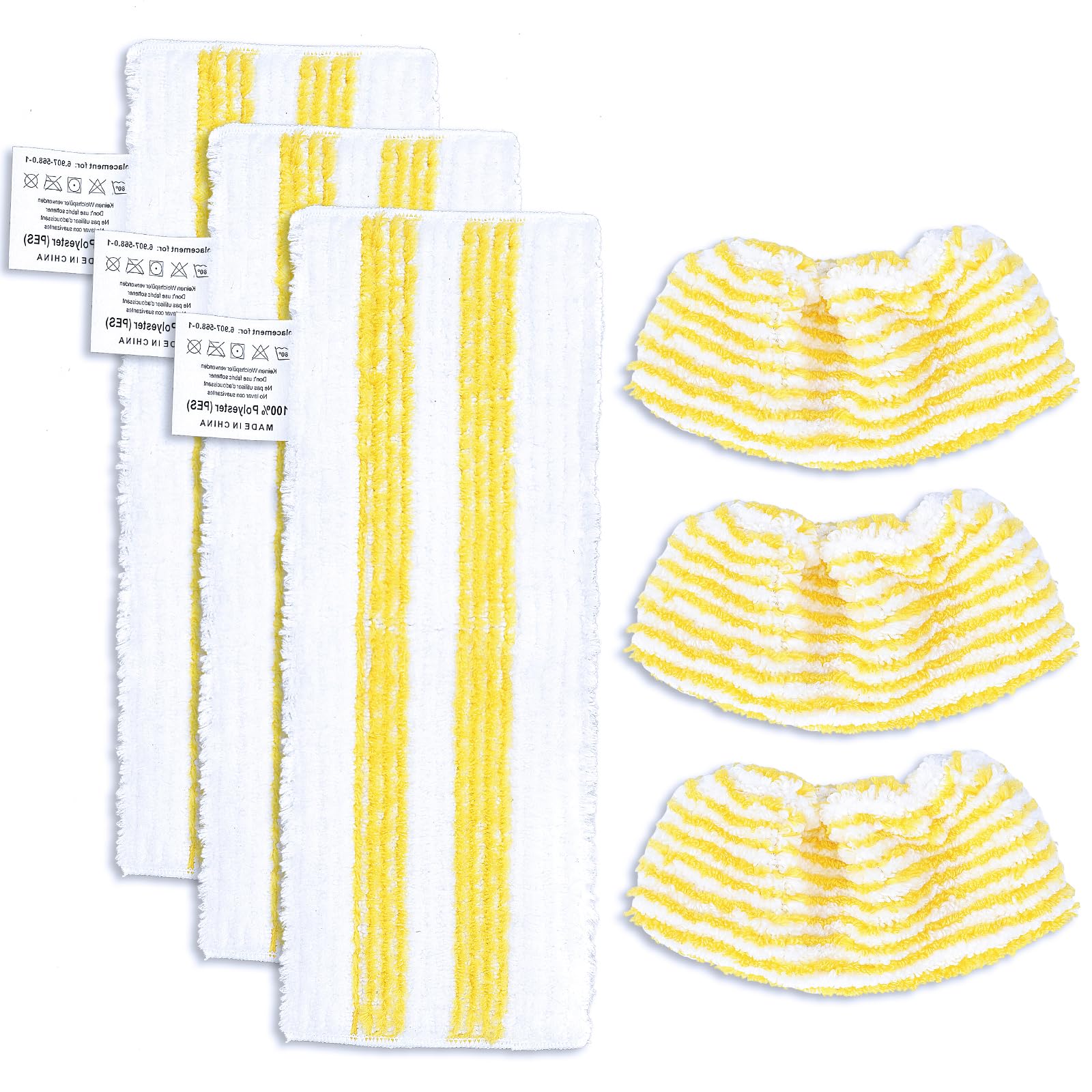 KEEPOW Ensemble de chiffons en microfibres Compatible avec les nettoyeurs vapeur pour Kärcher EasyFix SC 1, SC 2, SC 3, SC 4, SC 5 ，Nouvel ensemble comprenant 3 buses pour sols et 3 buses à main