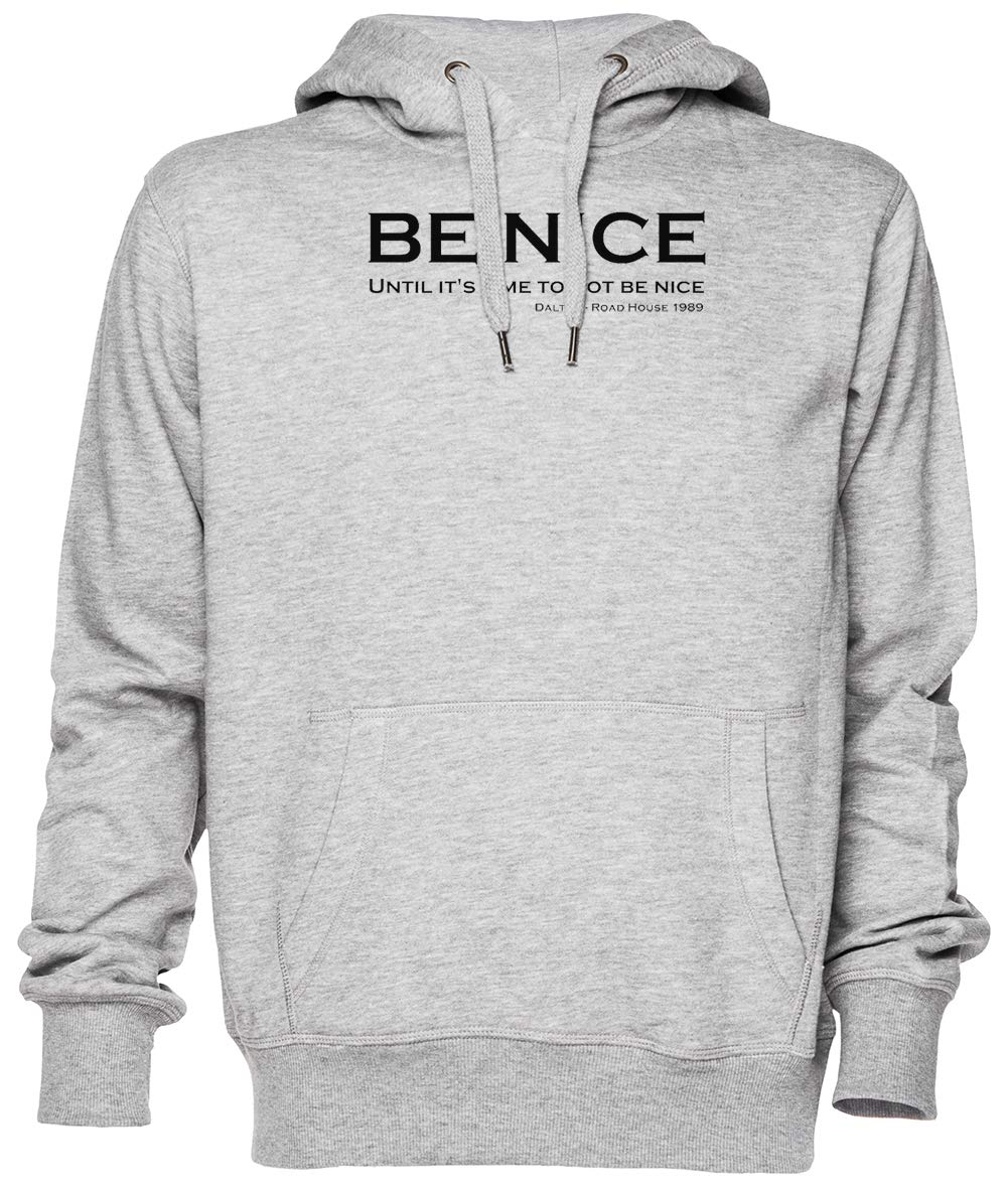 Be Nice Grigio Felpa con Cappuccio Maglione Unisex Uomo Donna Grey Unisex Hoodie