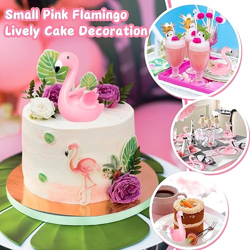 Miniatura 7 de Patos de goma de flamenco rosa, 12 juguetes de baño de flamenco a granel para niños, decoración de pastel de pato de goma flamenco pequeño, premios