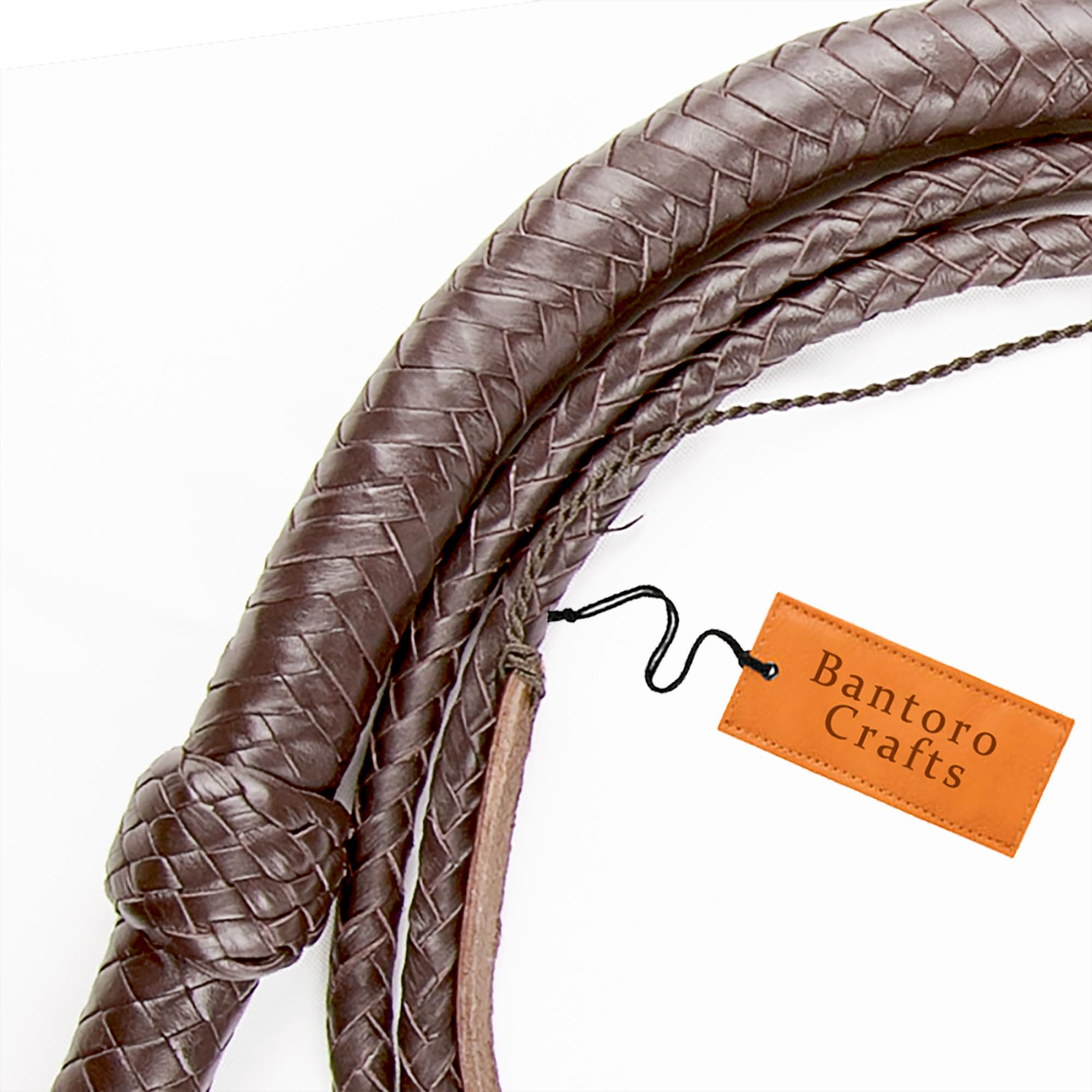 Frusta in Vera Pelle Lunghezza 8 Piedi (2,4 Metri) 12 trecce Fili Pelle Intrecciata Marrone Equitazione equestre Frusta Forte e schioccante Raccolto di Equitazione