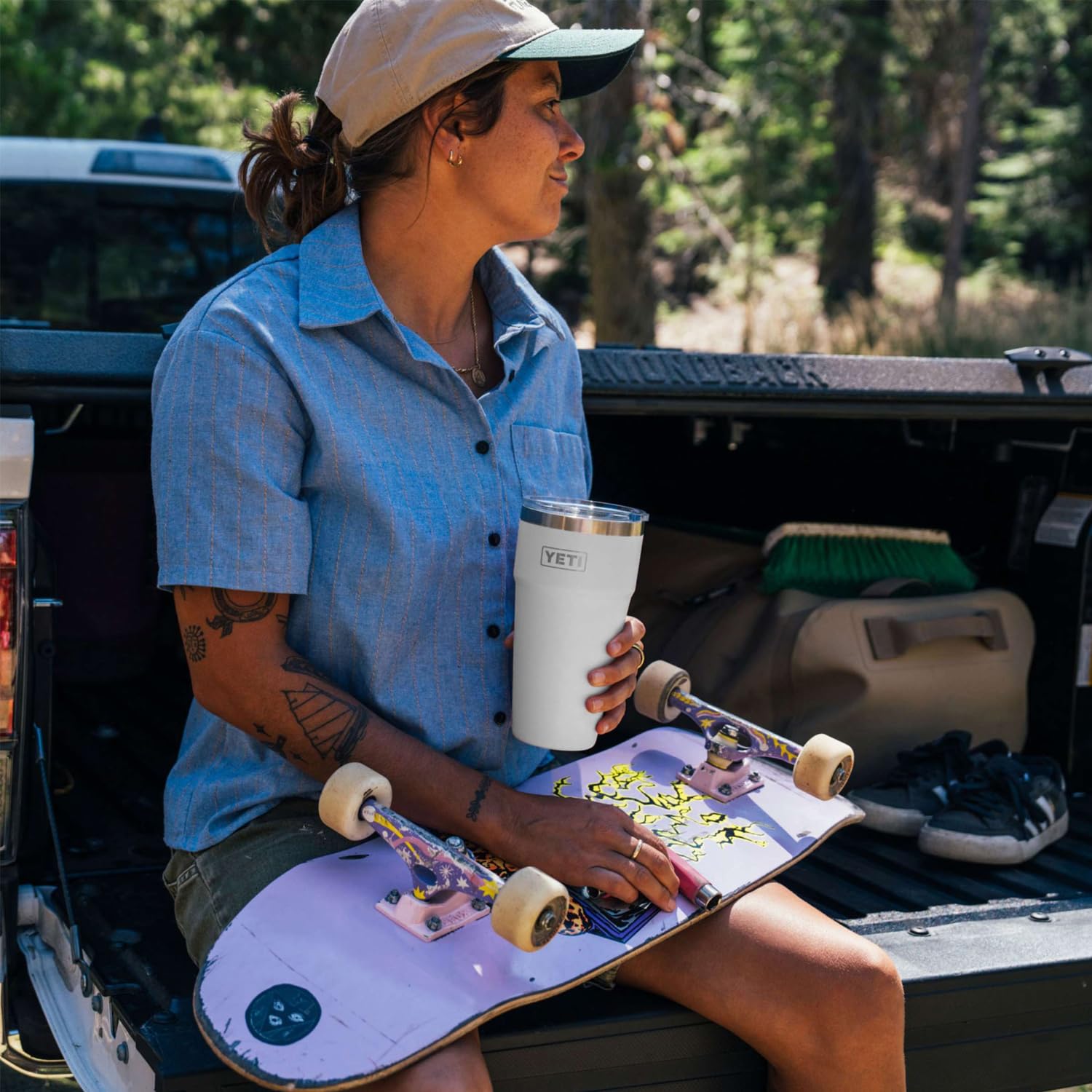 YETI Rambler Gobelet empilable isotherme en acier inoxydable avec couvercle MagSlider, 887 ml, rose grès