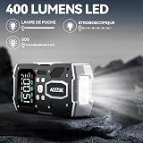ACEZUK Booster Batterie Voiture 8000A, 150PSI Gonfleur Pneus Voiture, Démarreur avec Compresseur à Air, 12V Jump Starter pour Véhicule(Tout Gaz ou 10L Diesel), 400 Lumens LED - 5