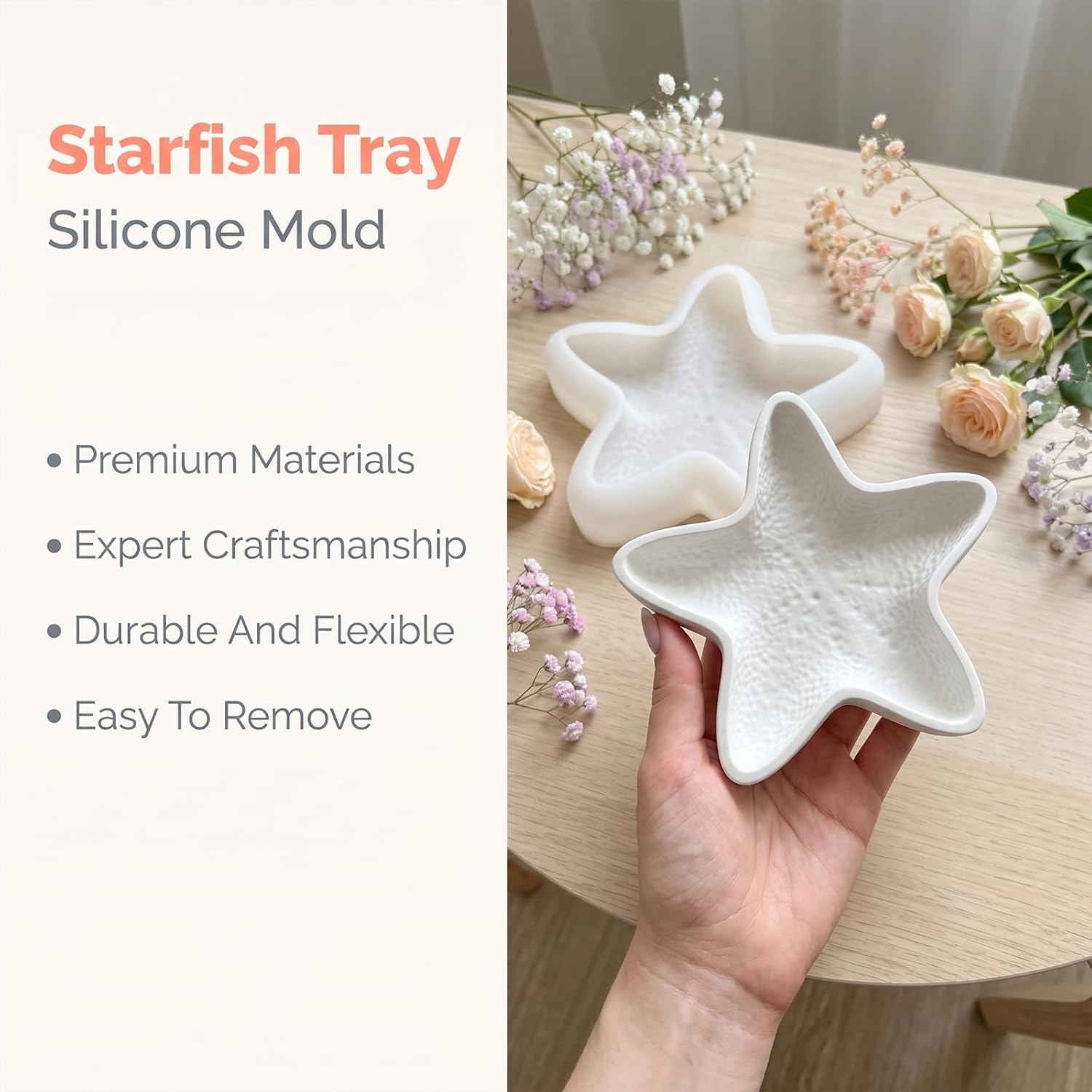 Starfish Resin Mold 3D Silicone Tray Mold for Epoxy Casting