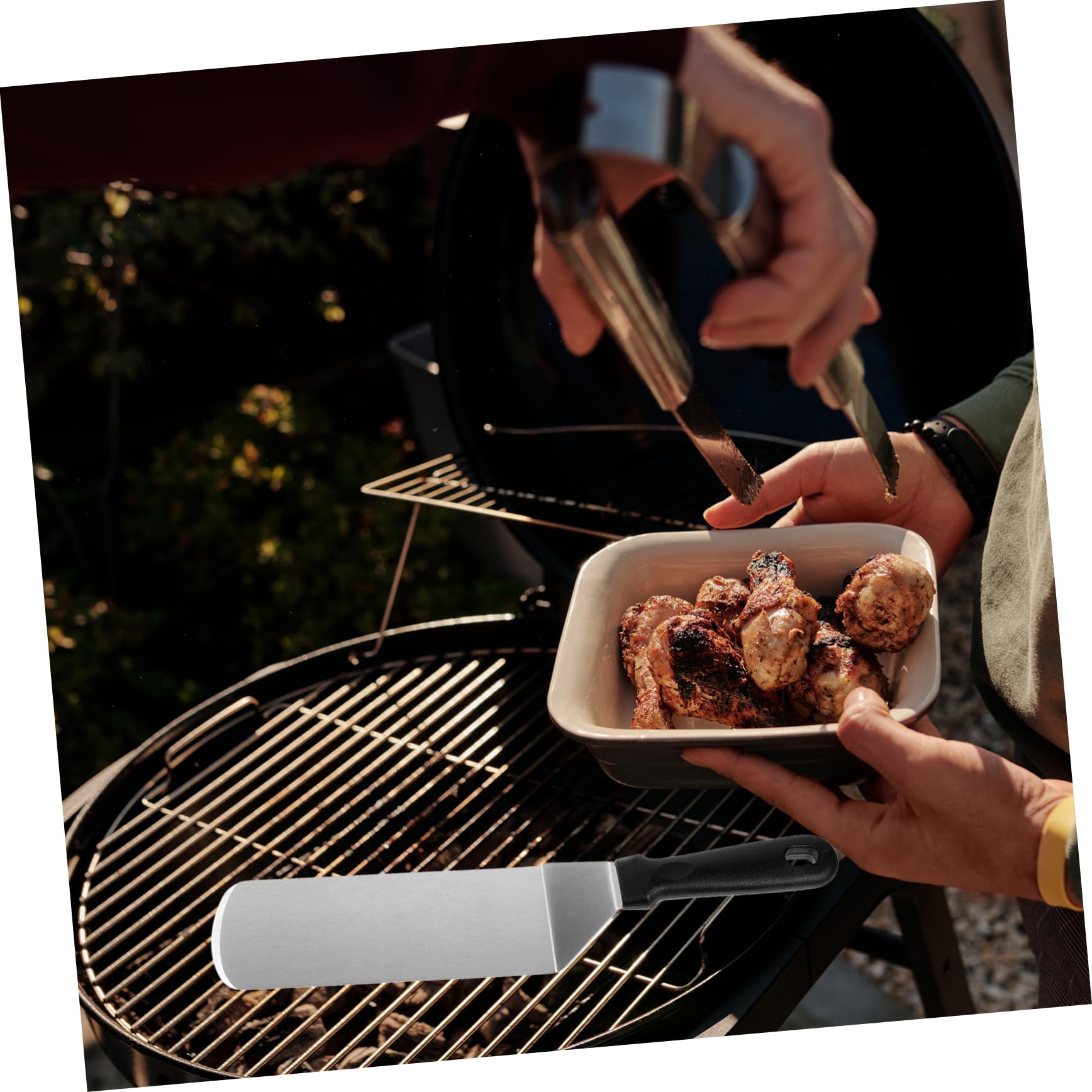 Espátula para Barbacoa de Acero Inoxidable y Mango Pp, 1 Set