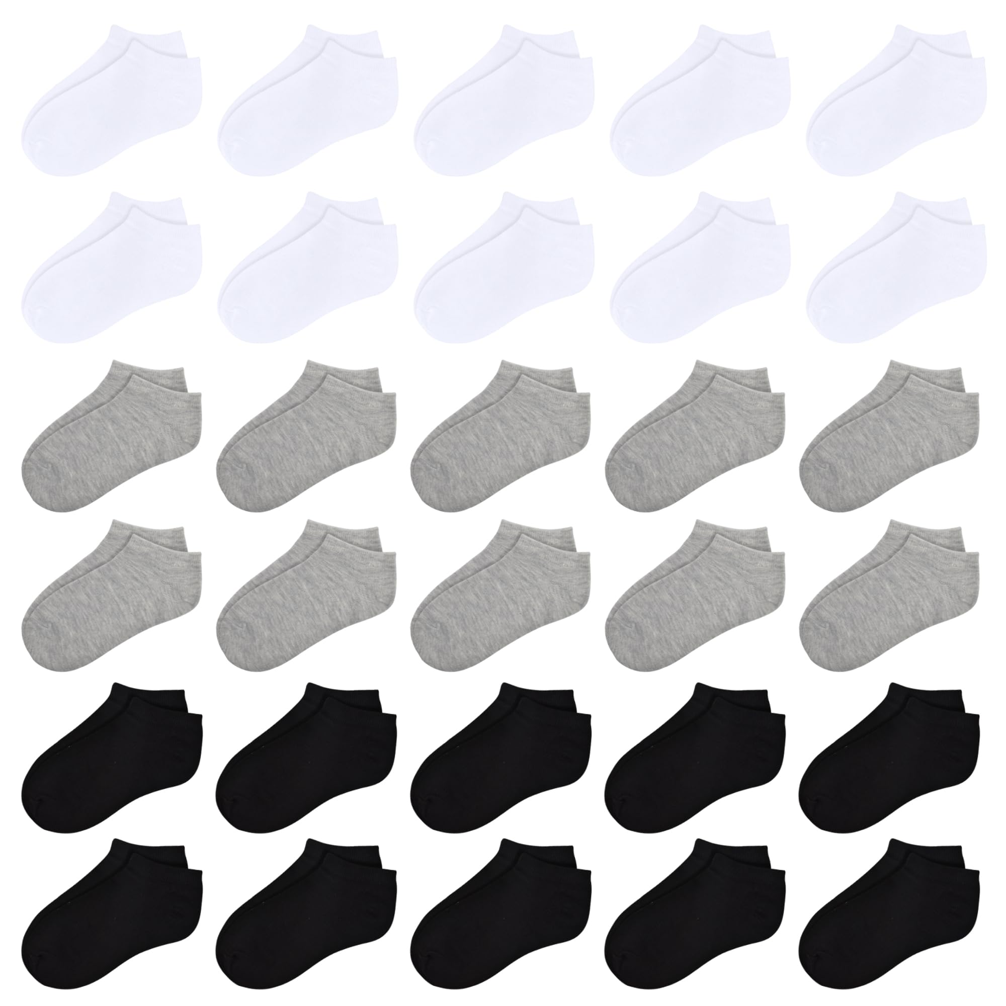 Toddler Socks 30 Pairs Kids Low Cut Socks for Boys Girls 1-14 Years Old Baby Children No Show Ankle Socks Set