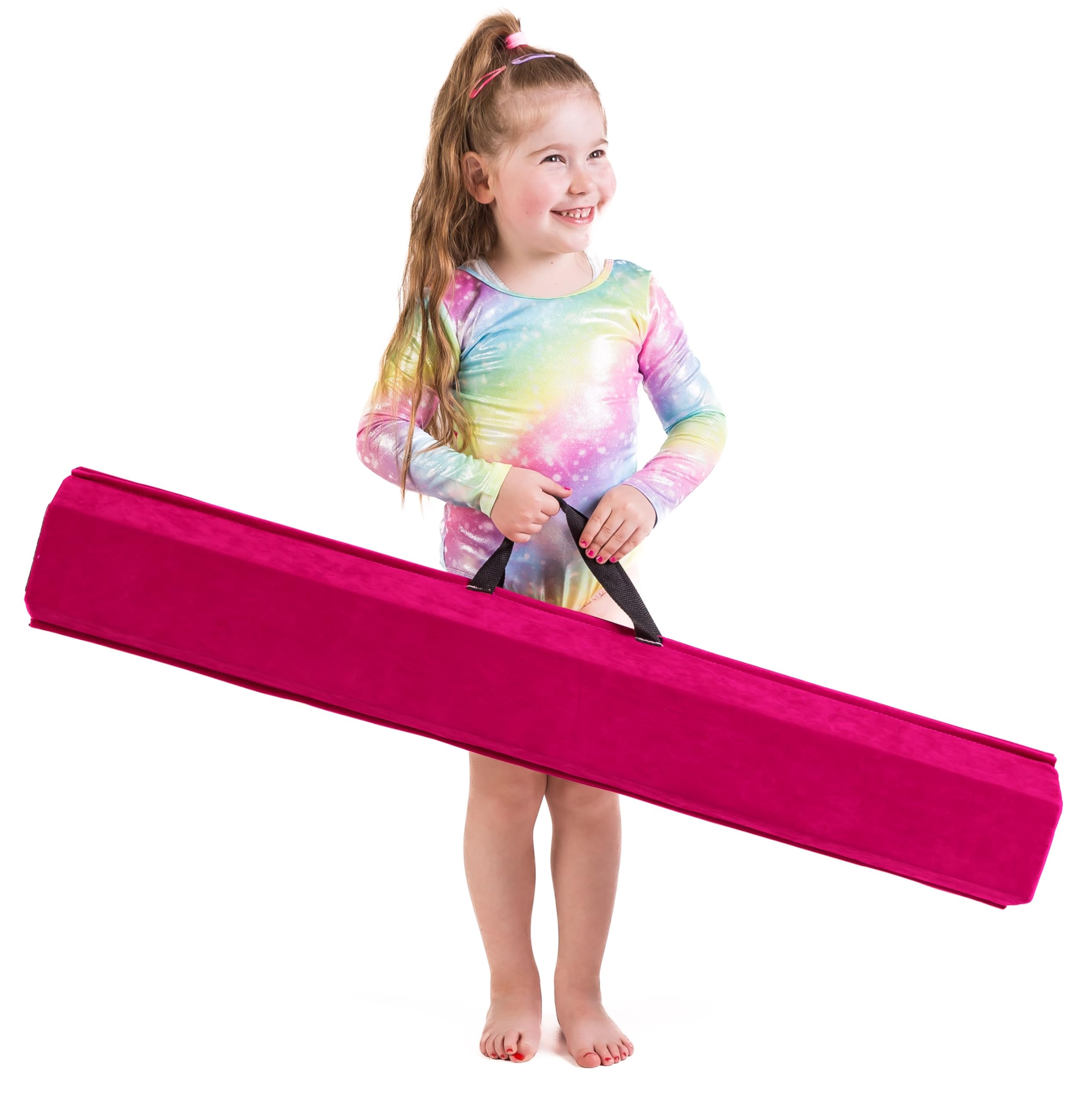 Trave ginnastica artistica per casa - 210/240/270/300 - Incredibile attrezzatura per l'equilibrio per i bambini a casa - Finta pelle scamosciata, schiuma EVA ad alta densità - cinghie per il trasporto