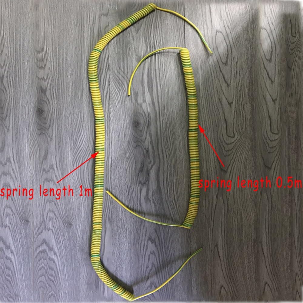 LYVQZPWLRcavo a spirale a molla, Cavo di alimentazione telescopico a 1 nucleo da 2,5 mm2, filo a molla unipolare, filo di circuito, filo elastico di messa a terra giallo-verde, estensione a spirale