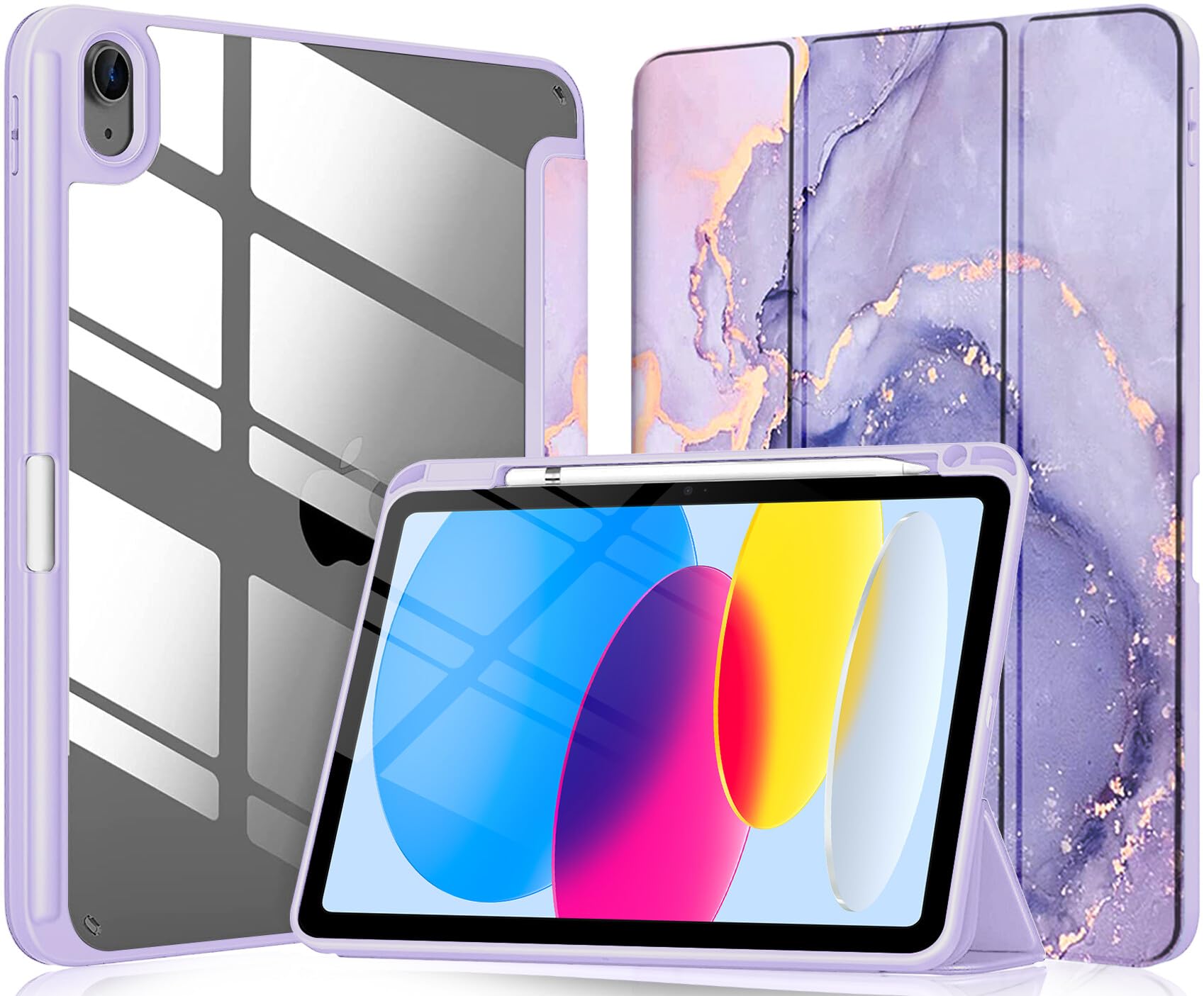 Robustrion Cover for iPad 11th (A16) / 10th Generation Cover Case (2025/2022) [Pencil Holder] (Right Side) [Auto Sleep Wake], Trifold Flip Stand Case for iPad 10th Gen / 11th Generation - Blue — Amazon image 7