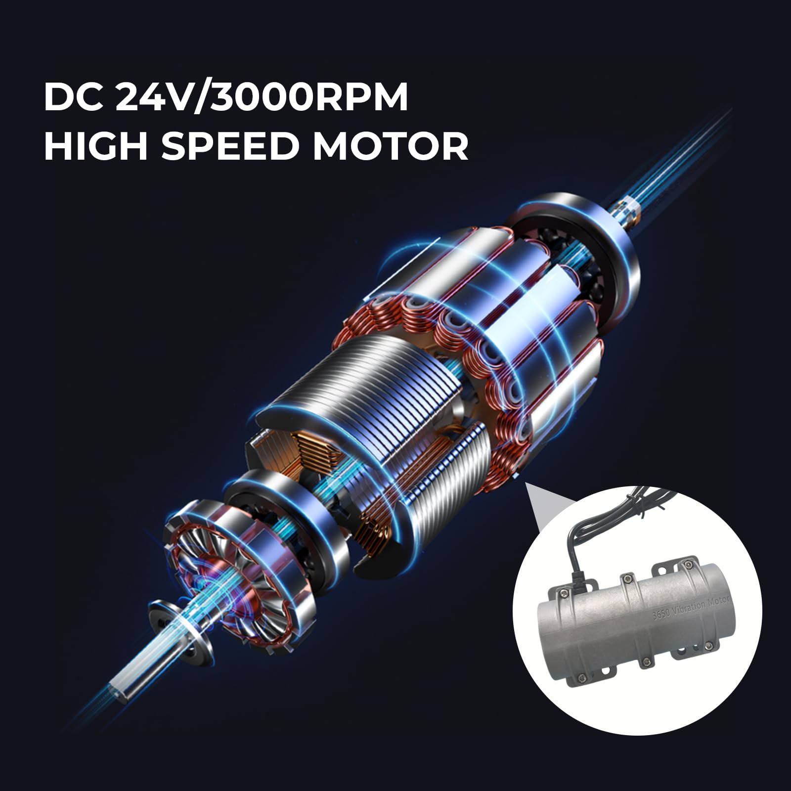 Motore a Vibrazione Forte DC 24V, Motore a Vibrazione a Velocità Rotante per Industria Plastica 3000rpm Motore Vibrante a Velocità Rotante per Sedia da Massaggio, Strumenti Medici