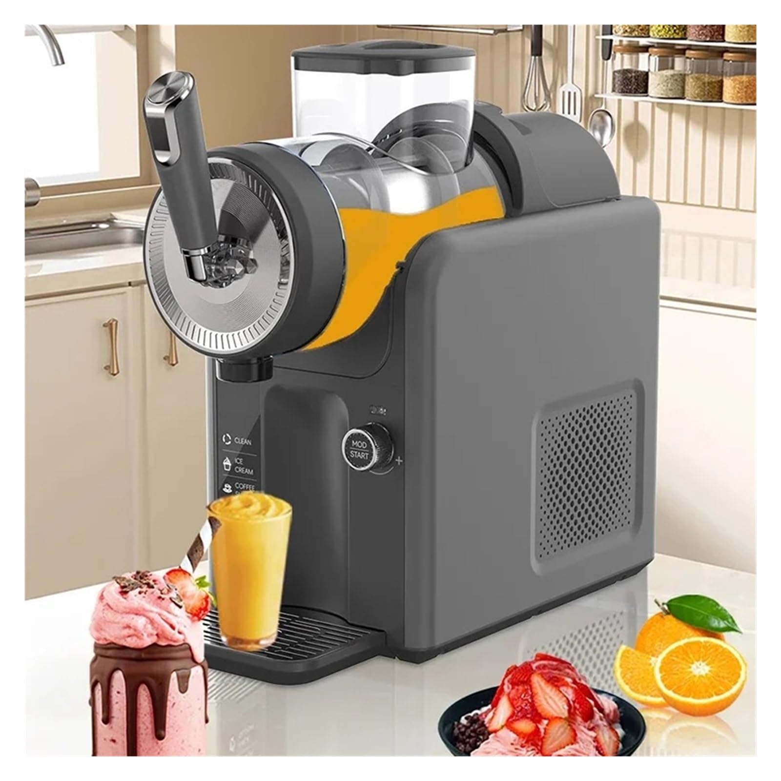 DOTHMVGTD Máquina De Fusión Nieve For El Hogar, Helados, Batidos Bebidas Completamente Automática Multifunción, Hielo For Frías TrituracióN De Hielo Sin Esfuerzo
