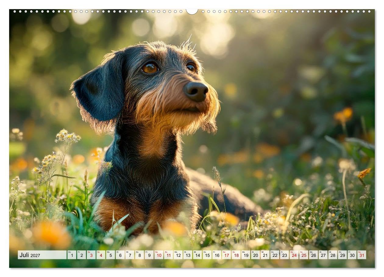 Lieblingshund Dackel (hochwertiger Premium Wandkalender 2027 DIN A2 quer), Kunstdruck in Hochglanz: Treue Blicke und kleine Abenteuer (CALVENDO Tiere)