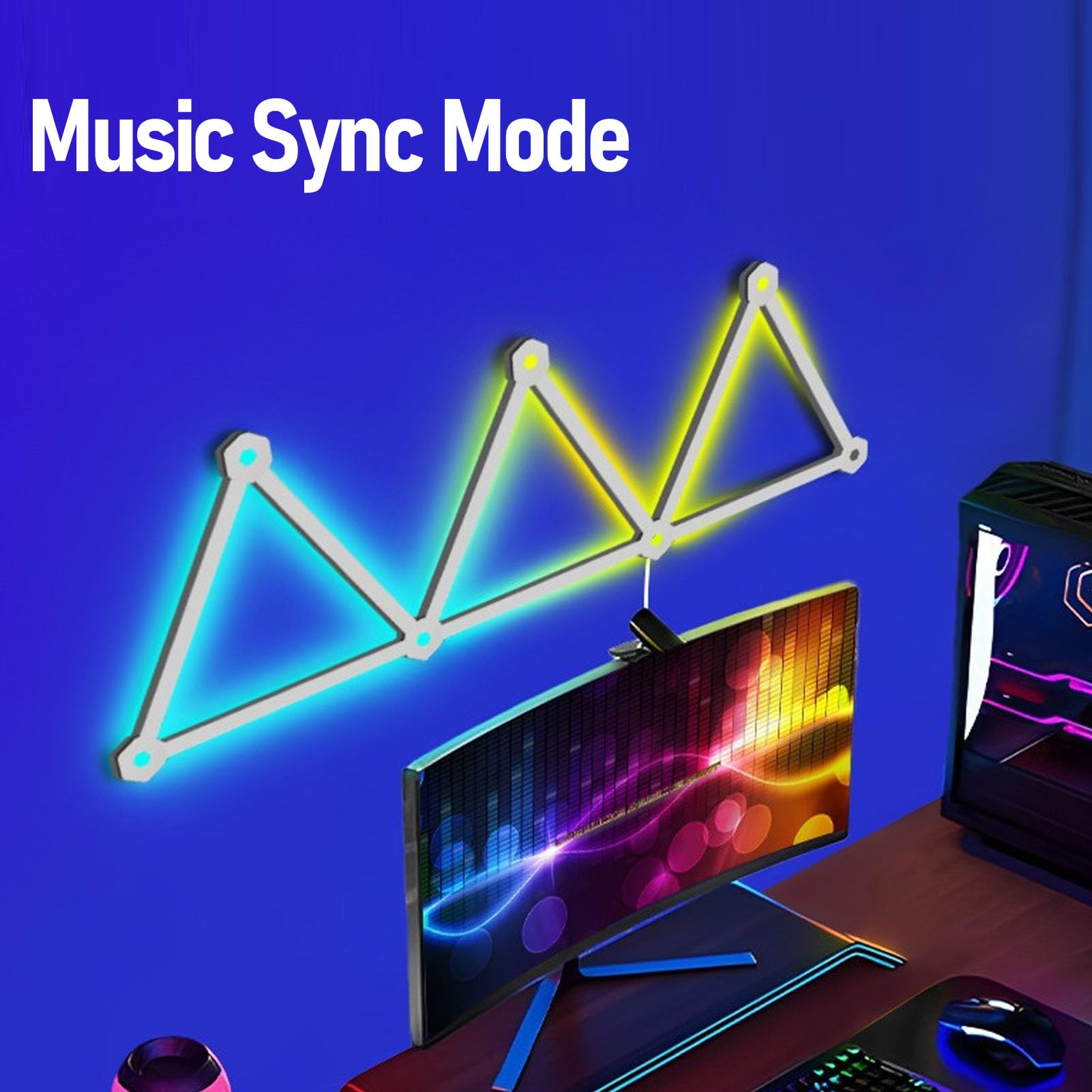 RGB-LED-Wandlichtleiste, Musiksynchronisation, Mehr Als 16 Millionen Farben, DIY-Lichtleisten für Gaming-Zimmer, Fernseher, Schlafzimmer, Gesteuert über APP, Fernbedienung, mit