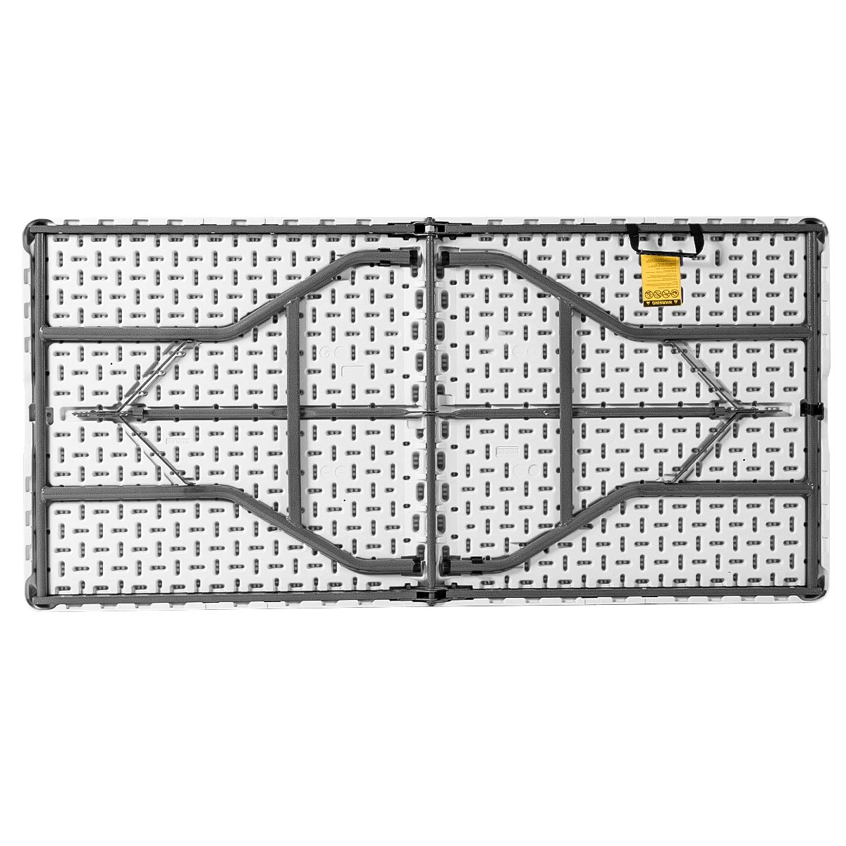 COSTWAY Buffettisch klappbar 153x74cm, Klapptisch mit Tragegriff, Partytisch, Campingtisch aus Kunststoff, Gartentisch für Garten, Terrasse und Balkon