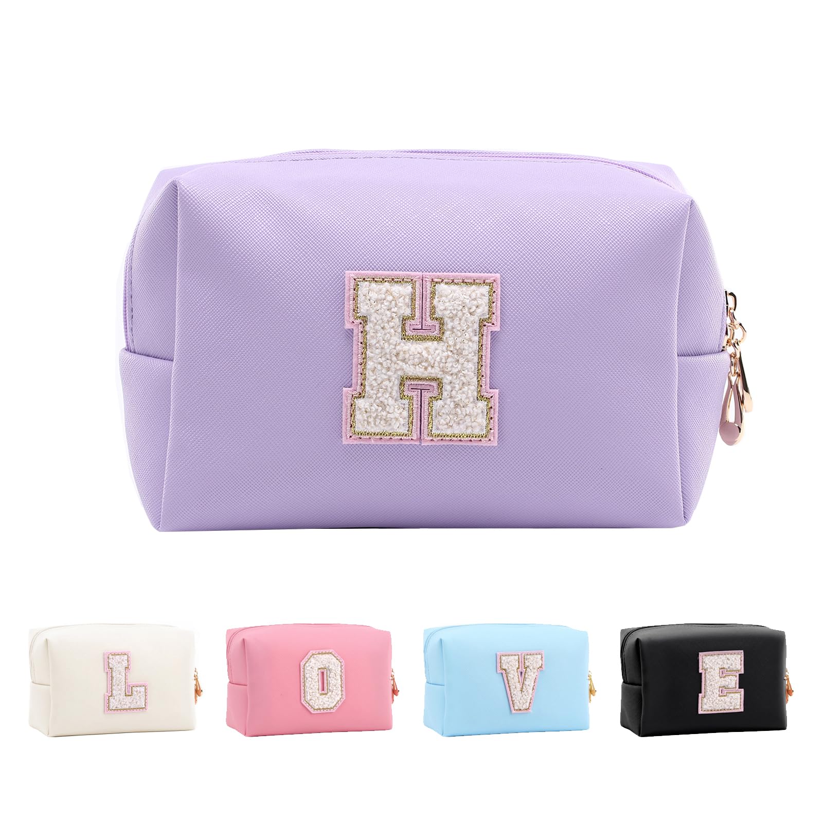 Bolsa de Maquillaje, Bolsa de Cosméticos Impermeable de Viaje, PU Cuero, Neceser de Baño, Bolsa De Aseo Y Almacenamiento para Mujer,Cosas Preppy para niñas Adolescentes (Letra A-Z) — view 10