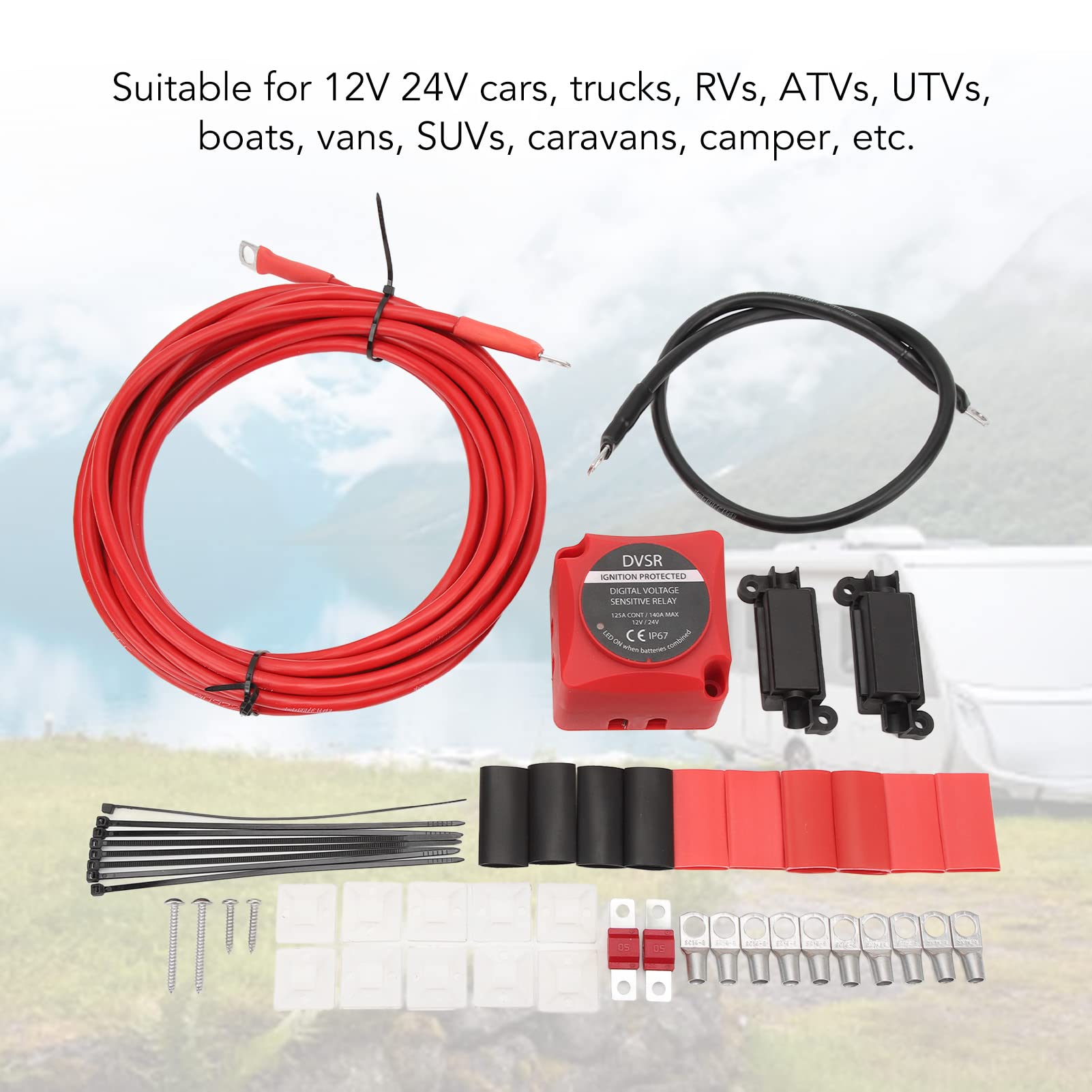 Dioche Kit de Aislador de Batería Doble VSR, 12V, 24V, 140A, VSR, para ATV, UTV, Barco, RV, Vehículo Todoterreno