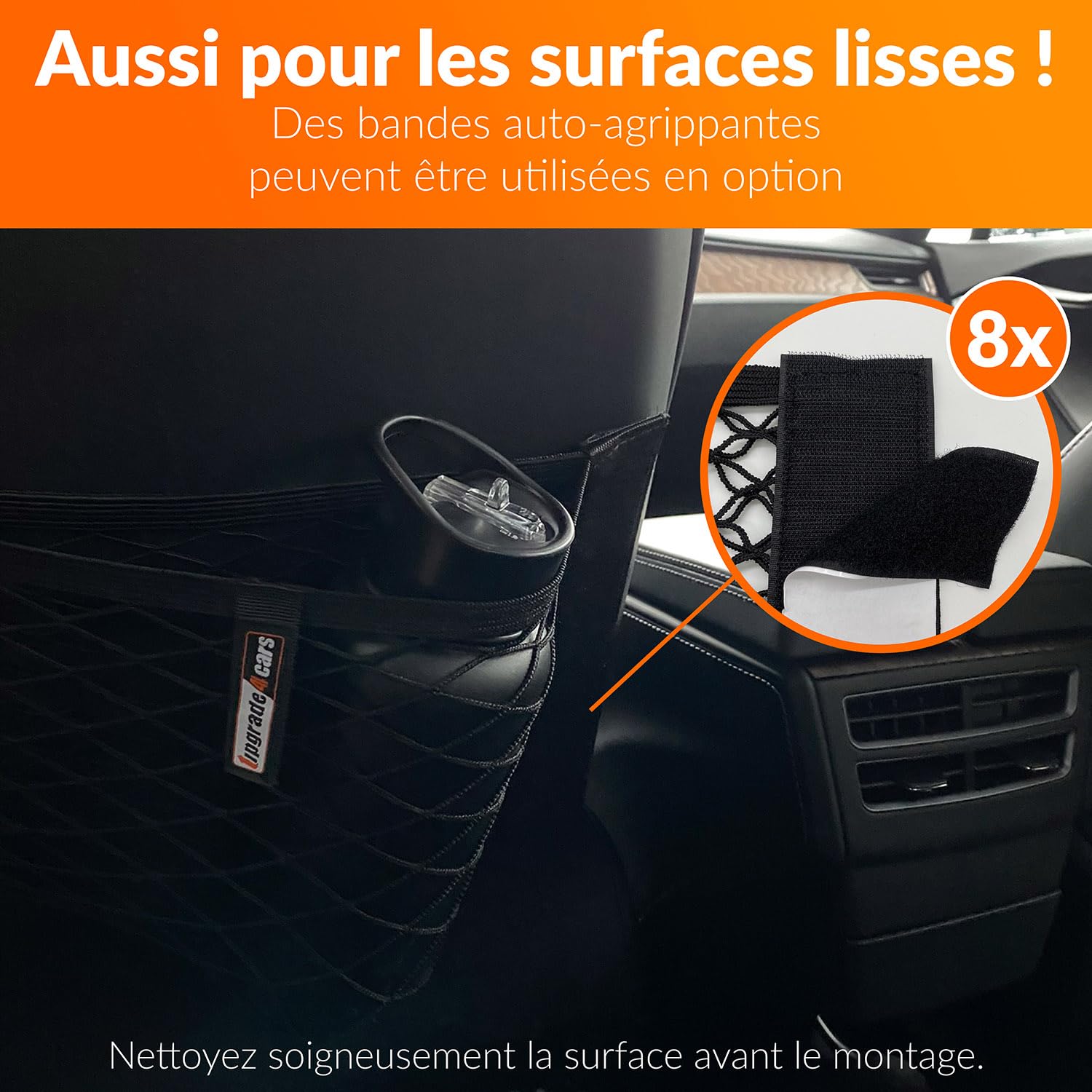 Upgrade4cars Filet Coffre de Voiture | 4 Filets élastique de Rangement Universel 40 x 25 cm | Accessoires Intérieur Gadget