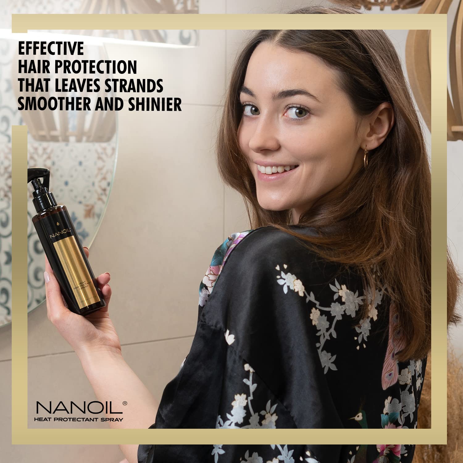 Nanoil Hair Styling Spray - spray do układania włosów 200 ml, łatwa stylizacja, modelowanie włosów, utrwalenie fryzury, pielęgnacja, ochrona i blask