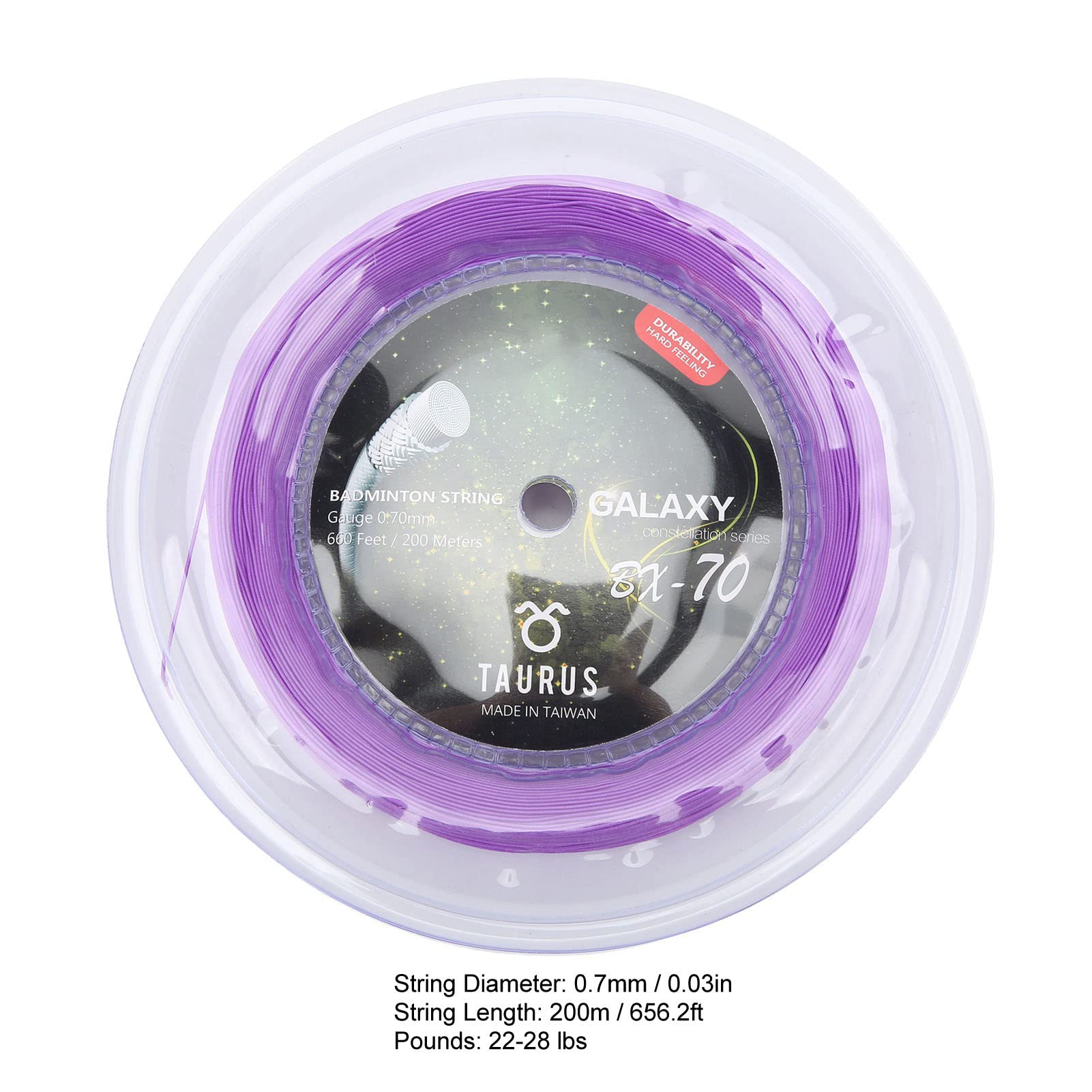POWER BX70 Corde de raquette de badminton en nylon hautement élastique 0,7 mm Bobine de 200 m
