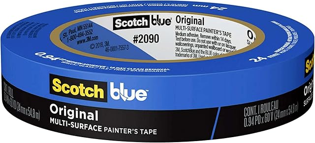 ScotchBlue Original Multi-Surface Painter's Tape, Blue, Paint Tape Protects Surfaces and Removes Easily, Painting for Indoor Outdoor Use, 0.94 Inches x 60 Yards, 1 Roll
