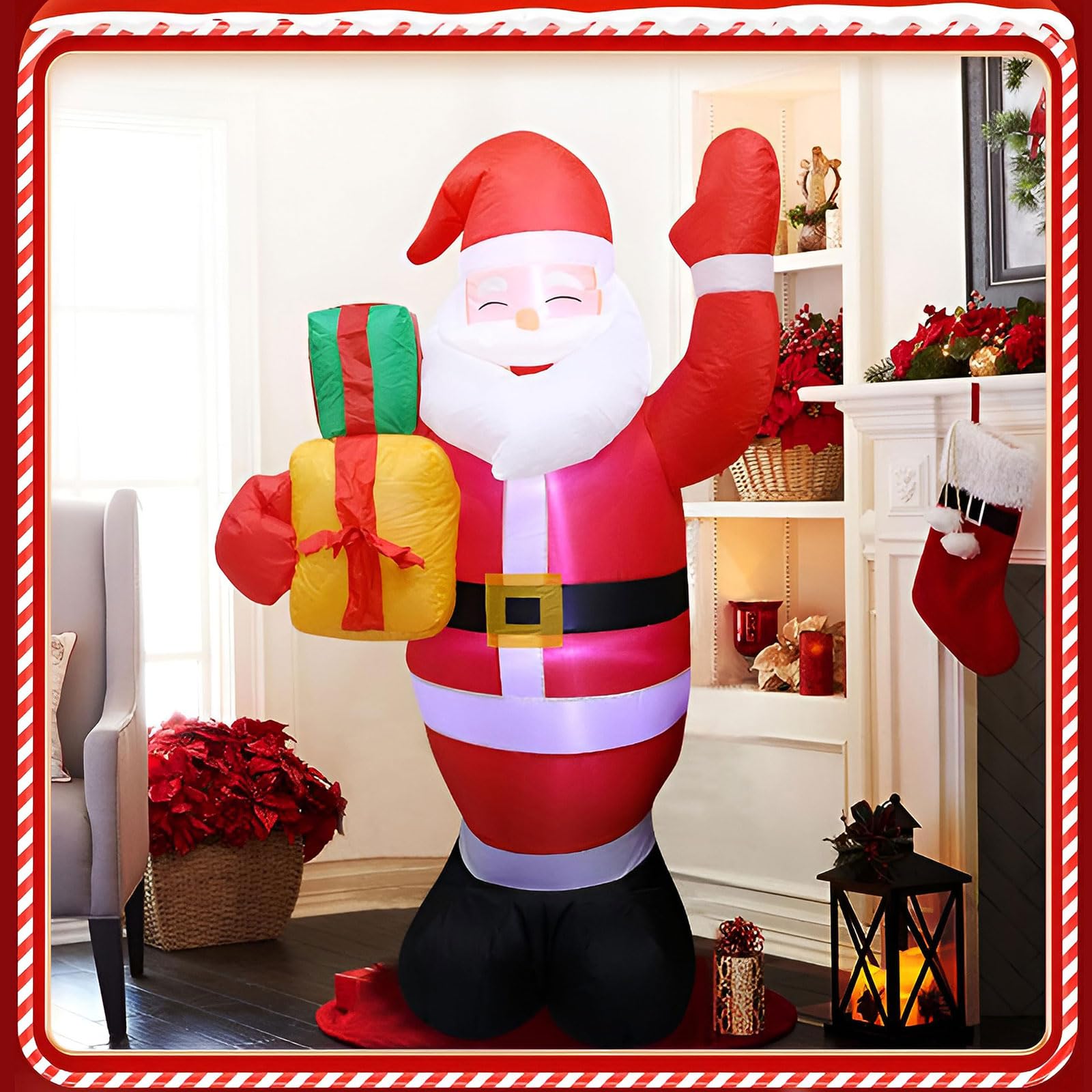 Decoración navideña Inflable 150cm Inflables navideños Papá Noel