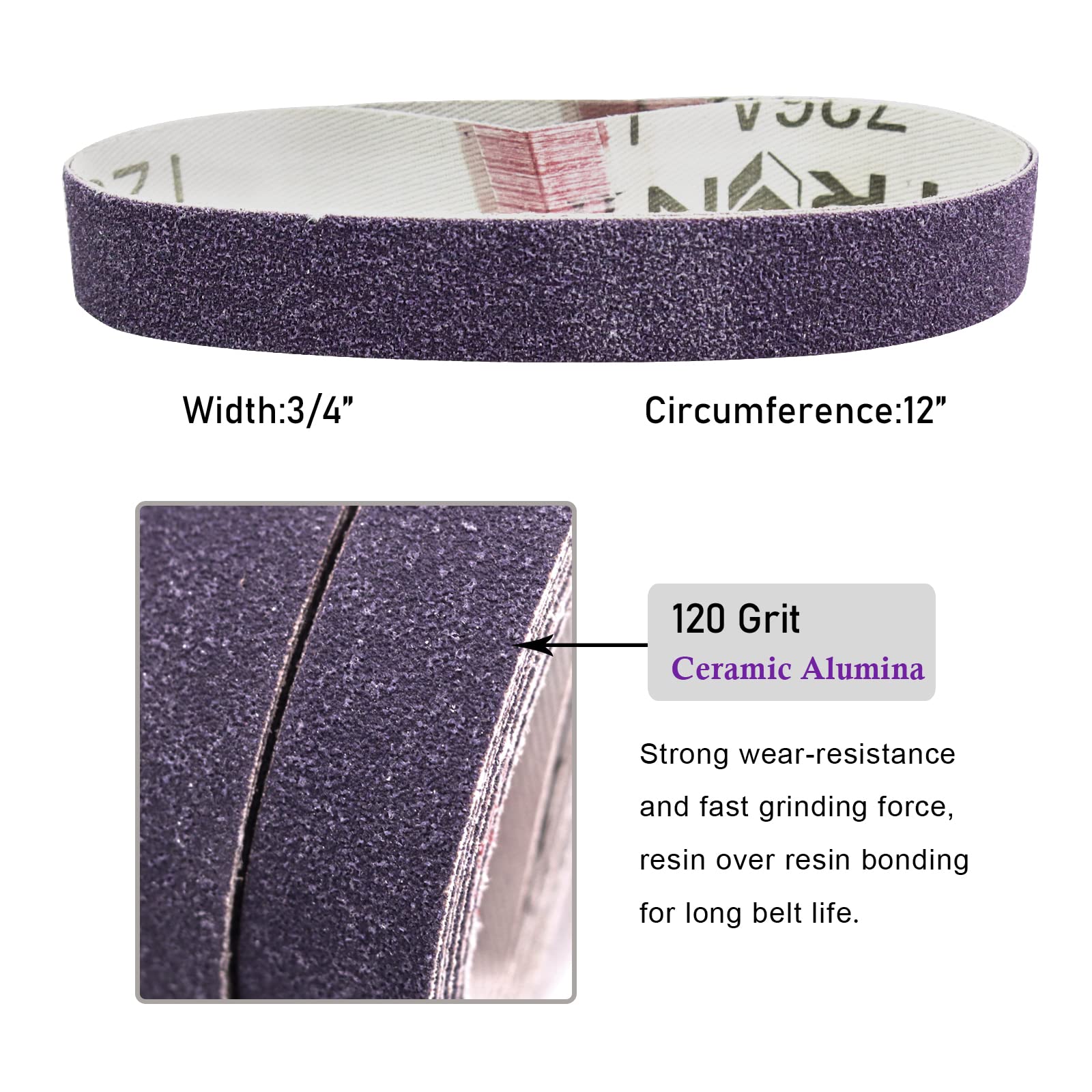 24 correas de lijado de 3/4 x 12 pulgadas, grano 120, compatibles con cebolla Ken Work Sharp | Grano medio, se adapta a WSKTS-KO, accesorio de amoladora, correas de afilado de repuesto