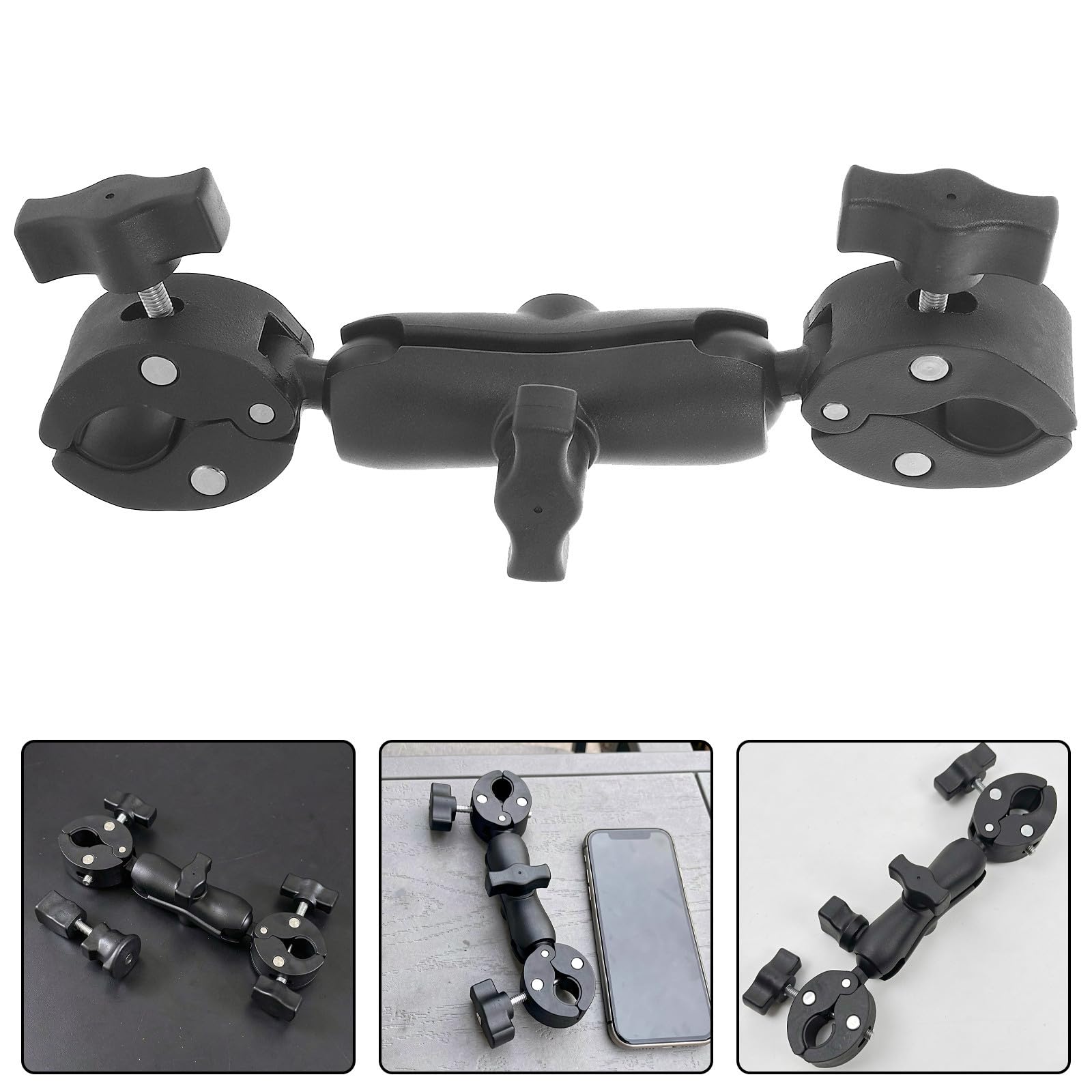 YARNOW 2 Pezzi Supporto per Telefono Moto Testa a Sfera 25mm e Morsetto
