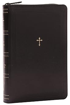 Holy Bible New King James Version, Black, Leathersoft with Zipper, Reference, Red Letter, Comfort Print
