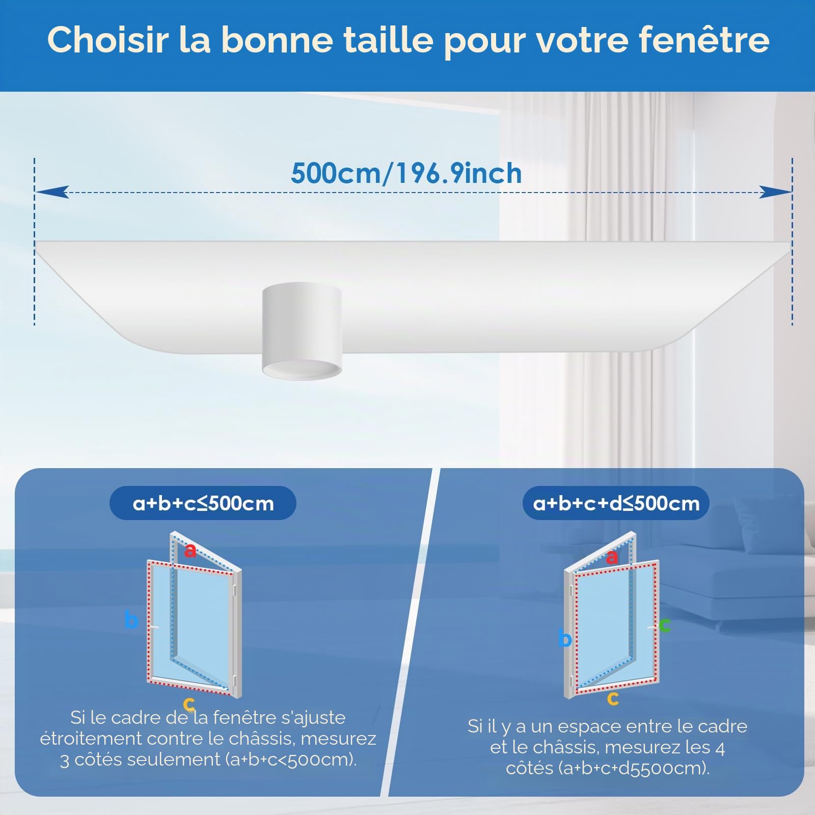 Kit Étanchéité pour Fenêtre 5M Qoosea, Climatiseur Mobile avec Bande Auto-Agrippante et Attaches, Sans Perçage pour Climatiseur Portable, Sortie Sèche-Linge, Fenêtres à Battant, Réutilisable