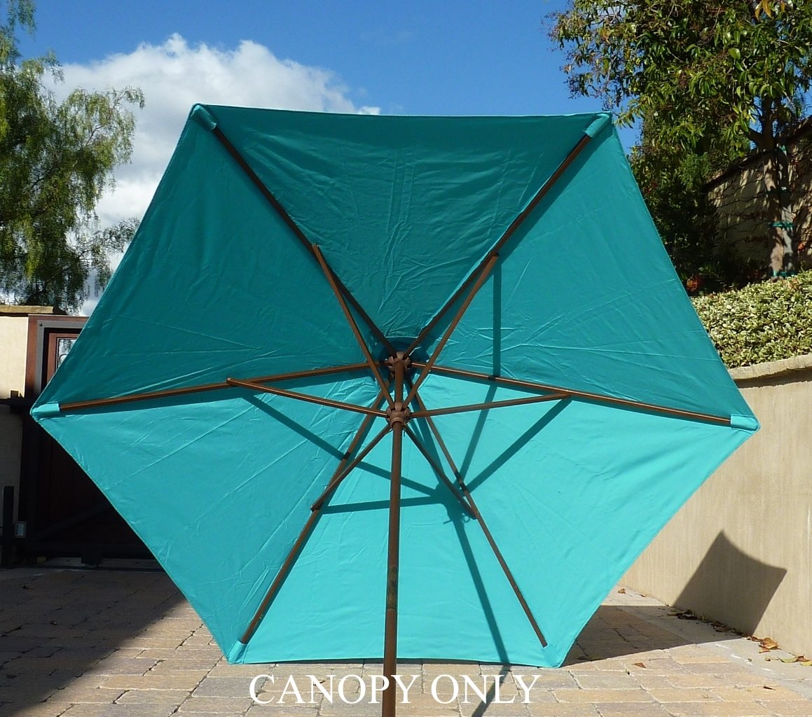 Formosa Covers 9ft Umbrella Replacement Canopy 6 Ribs in Turquoise Olefin (Canopy Only)