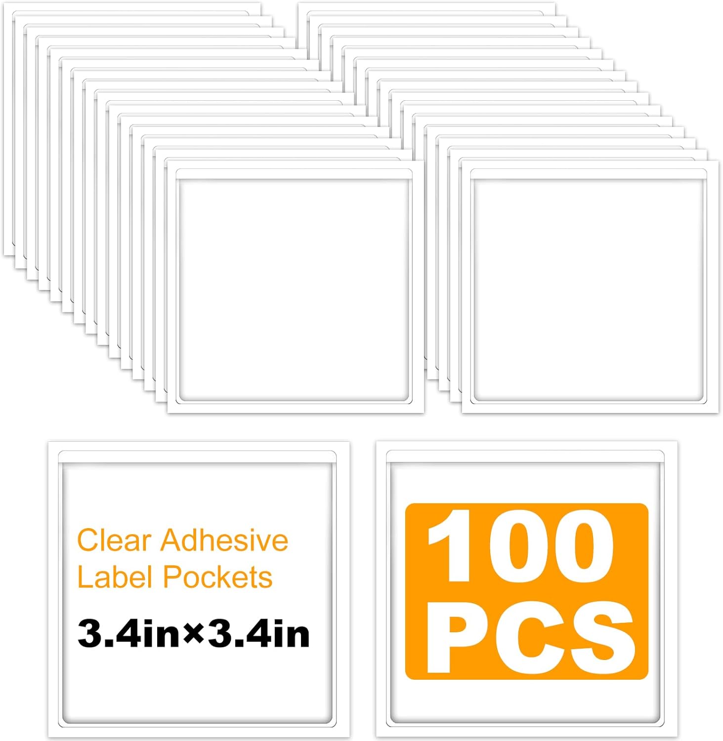 proturbo 100 Pack Clear Self Adhesive Pockets Labels 3