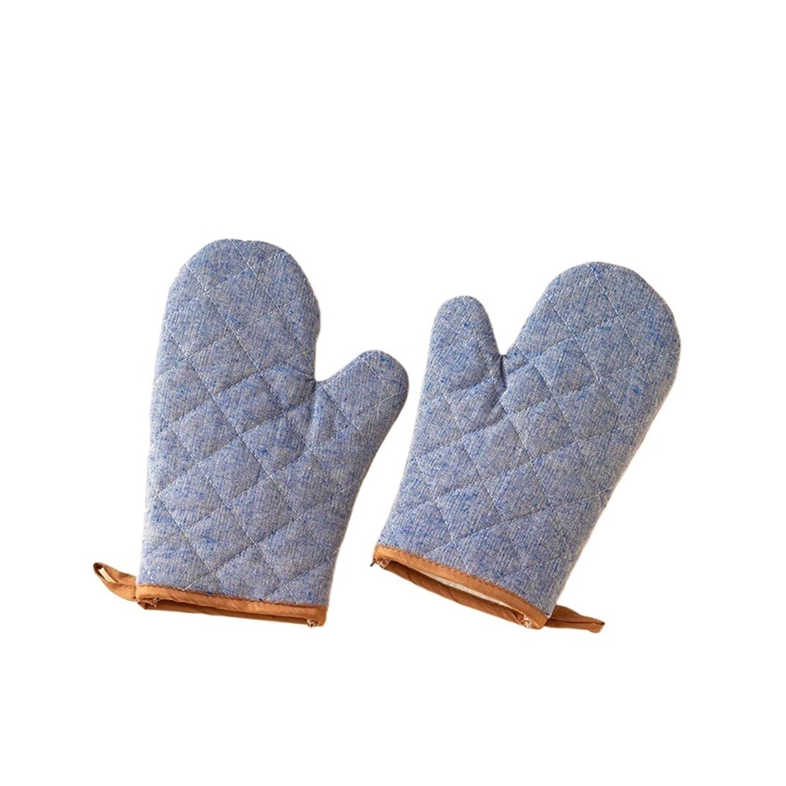 Oven Gloves 1pcs Thickened Oven Gloves Set Anti-scalding, Simple Cotton And Hemp, Microwave Glove, Baking, Cooking, Kitchen Tool(Style 01)