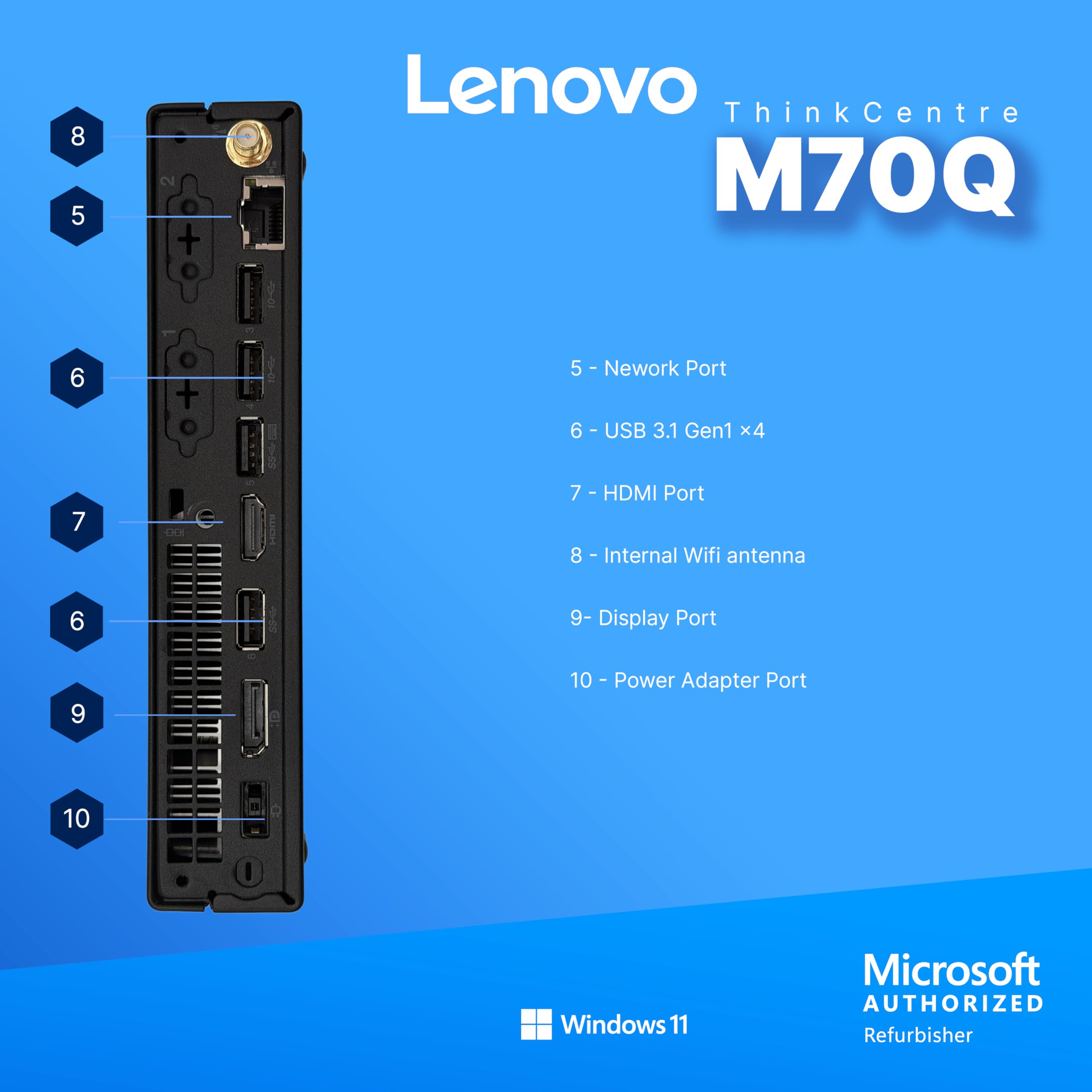 Amazon.com: Lenovo ThinkCentre M70Q Gen 2 Mini PC | Intel Core i5