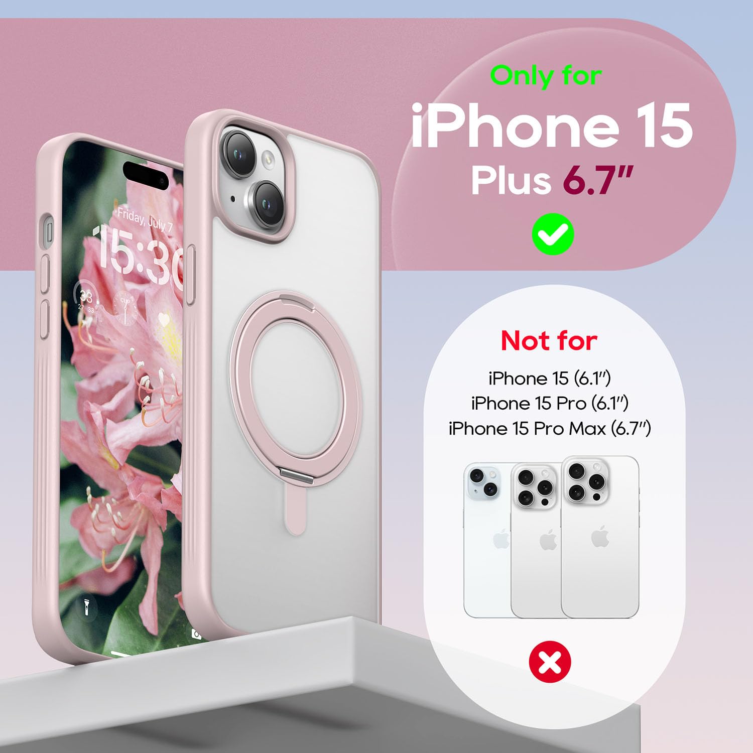 Niunisi Stand for iPhone 15 Plus Case - Image 2