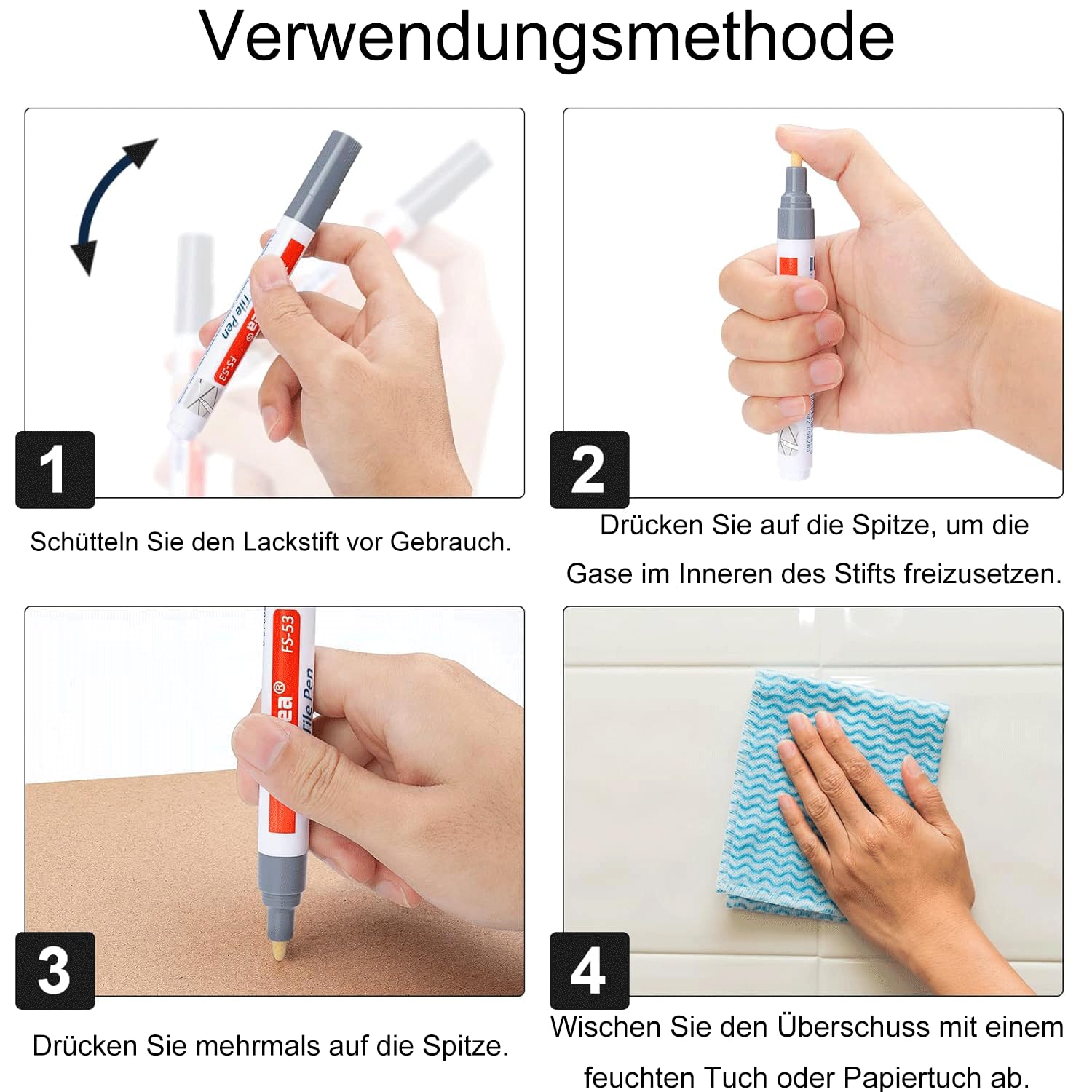 2 penne per fughe bianche e grigie, per piastrelle, per il bagno, impermeabile, per la riparazione delle fughe, per il bagno, con punta di ricambio, per la riparazione delle piastrelle, per il