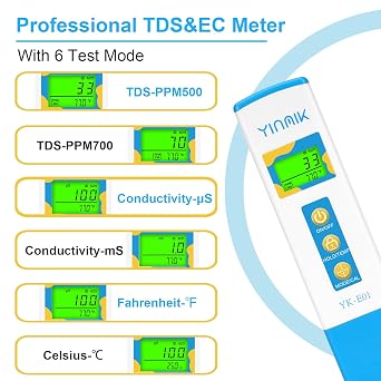 YINMIK TDS EC Meter with pH Tester