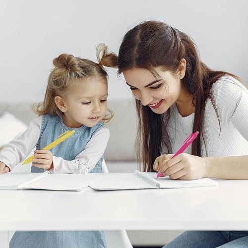 Miniatura 8 de Paquete de 10 bolígrafos de gel de tinta negra, punta fina de 0.020 in, tinta de secado rápido, agarre suave al tacto, bolígrafo retráctil, barril