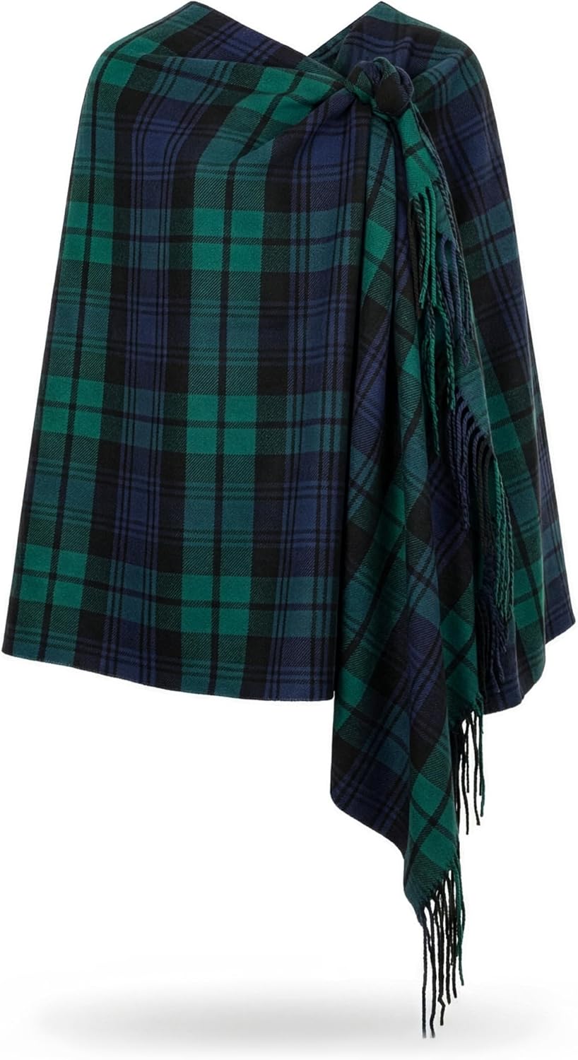Achillea Oversized Scottish Tartan Plaid Shawl Wrap – Soft Cashmere Feel Winter Scarf, 80" x 30"