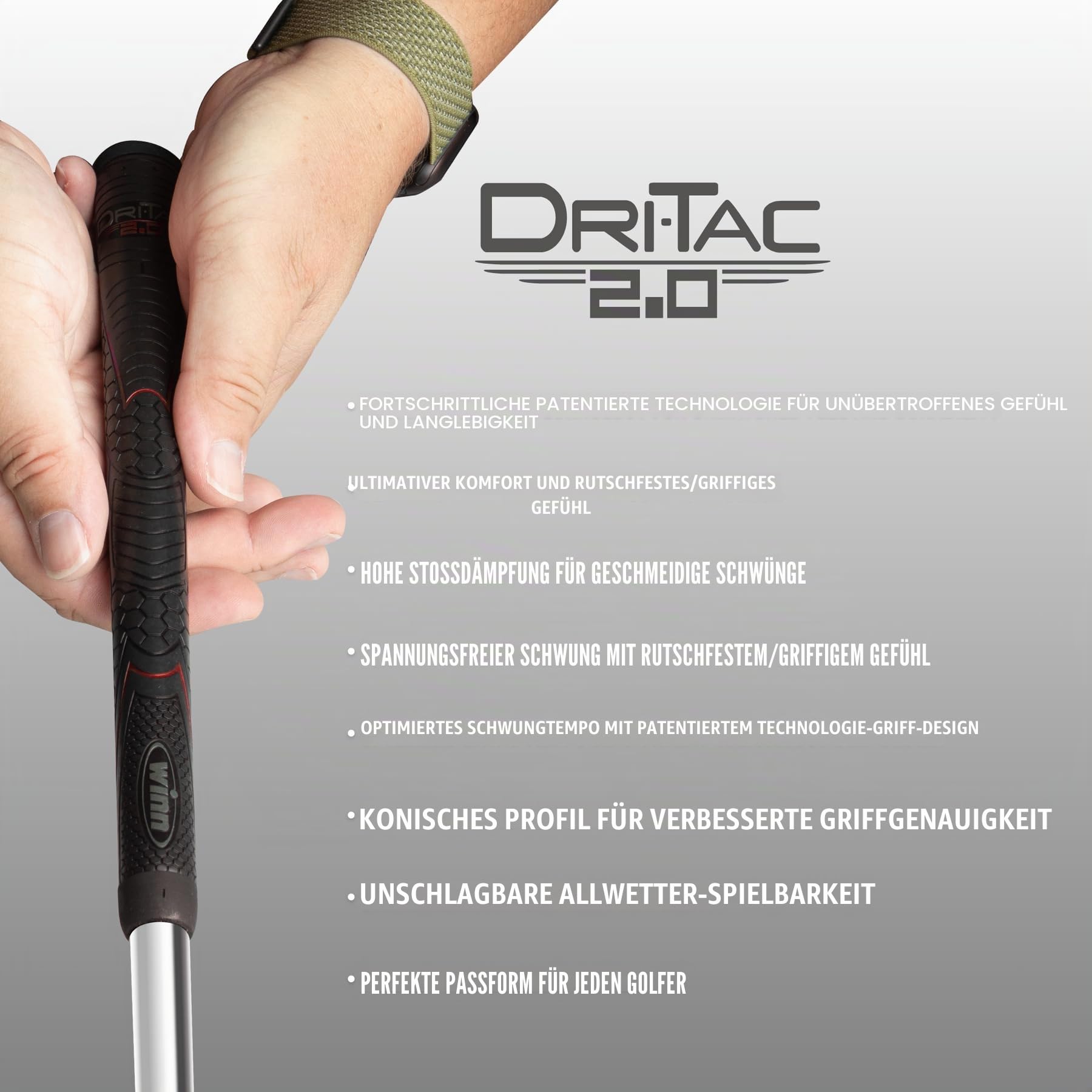 Winn Grips Dri-Tac 2.0 series Advance Polymer Technology, 8 Piece Golf Grip Bundle With 4 Sizes