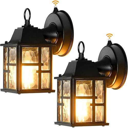 OKELI Outdoor Wall Lights, 2 Pack Dusk to Dawn Porch Lights Outdoor, Exterior Light Fixtures Wall Mounted, Anti-Rust Outside Lights for House Garage Entryway