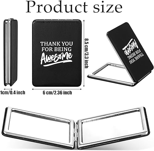 Miniatura 3 de 10 piezas de regalo de agradecimiento espejo compacto 1x2x espejo de maquillaje con aumento de agradecimiento para mujeres empleados espejo de