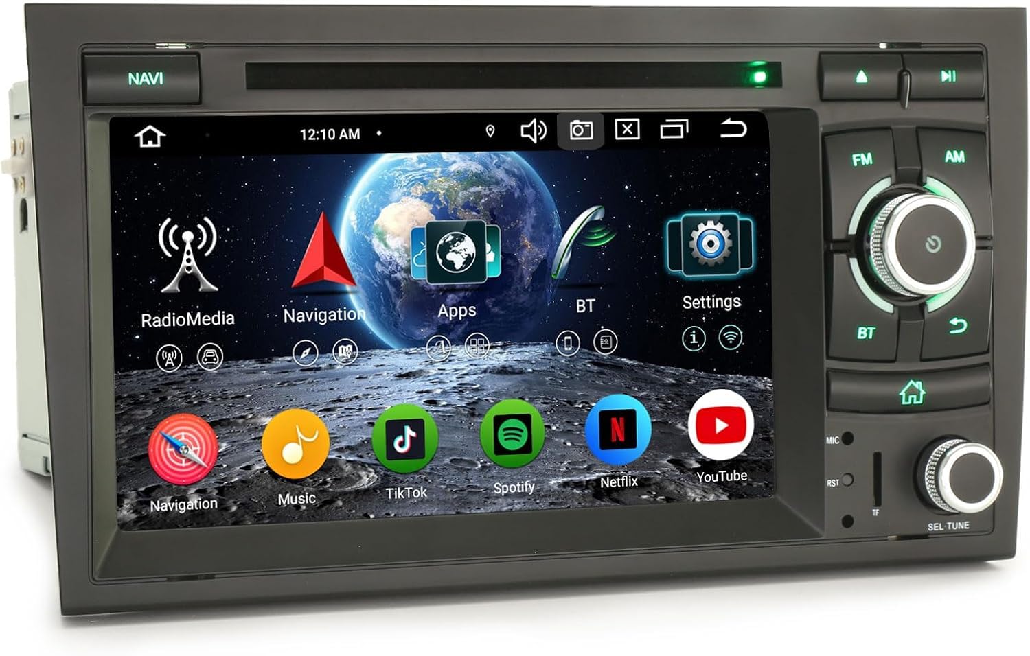 Erisin Android 16 Autoradio Bluetooth per Audi A4 S4 RS4 8E B9 B7 Seat Exeo | 8-Core 4GB+64GB 7" IPS Schermo tattile Supporto CD DVD GPS Navigatore Wireless CarPlay Android Auto WiFi DAB+ DSP Canbus SWC