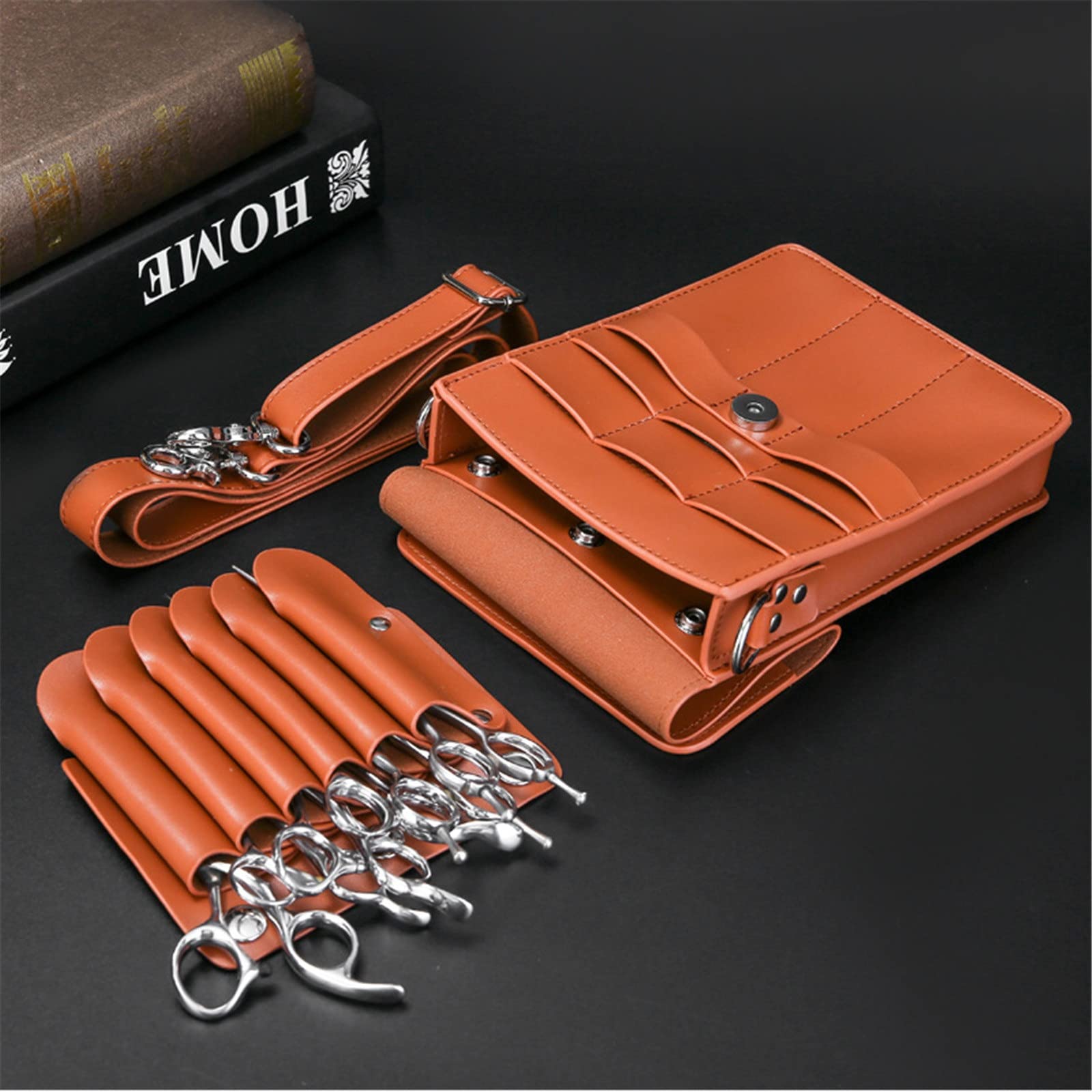 Friseurtasche, Leder Salon Barber Friseur Scherenholster Gürteltasche for Friseure