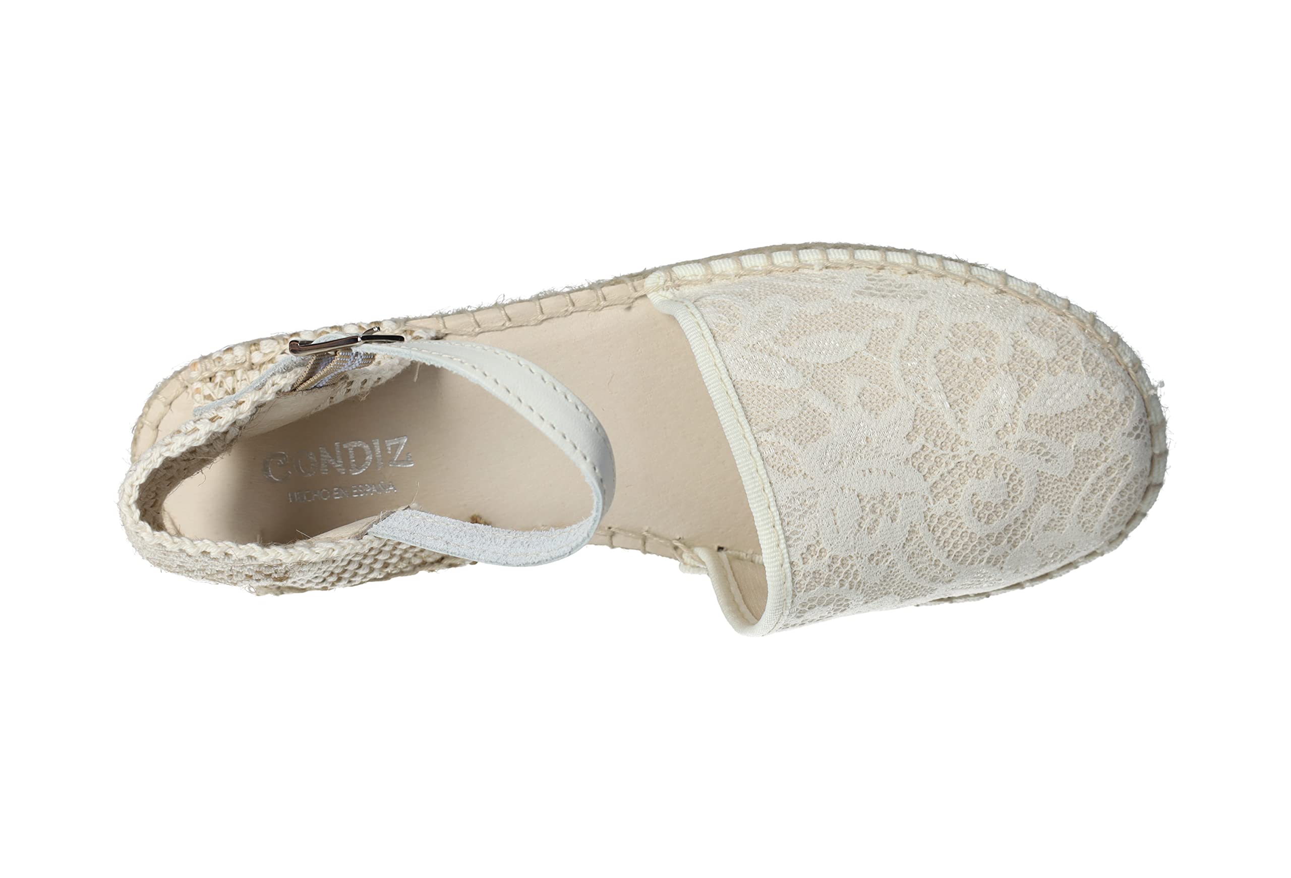 MADE IN SPAIN 223 Alpargatas para COMUNIÓN o Ceremonia de Lona beig Marfil con Flores Hechas en Caravaca de la Cruz, España NIÑA Zapato COMUNIÓN