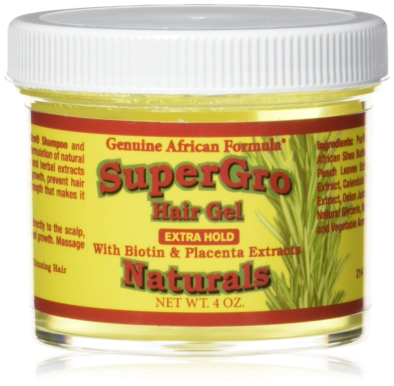 ILIOS African Formulas SuperGrow Hair Gel with Extra Hold - For Breading, Locking, Twisting - Natural Gel for Nourishing, Shining for Silky, Wavy, Coily, Frizzy Hair - 4 oz Packaging.