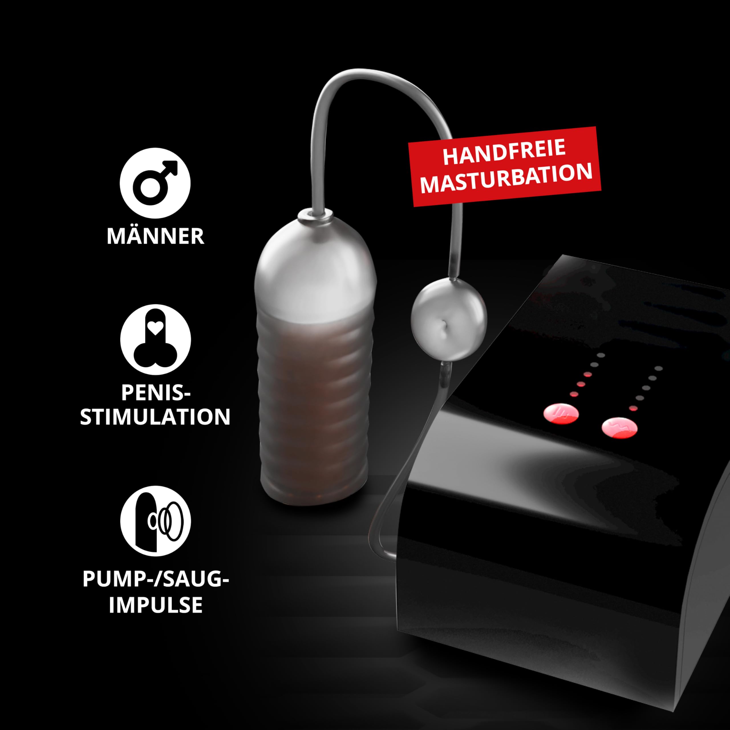 You2Toys Suck-O-Mat - macchina da soffiaggio per masturbazione a mani libere, funzione di pompaggio e aspirazione per una sensazione realistica, 25 varianti di pompaggio