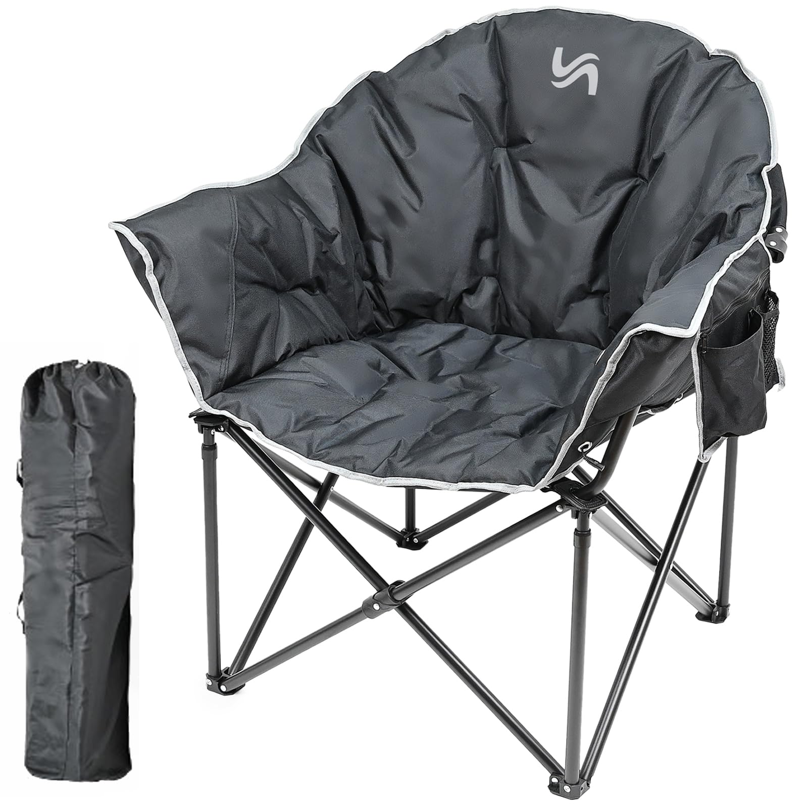 NAIZEA Heavy Duty Camping Chair - Oversized Portable Camping Chairs, Patio Lounge Chairs, Padded Outdoor Folding Chair for Sports Lawn Beach Garden Fishing