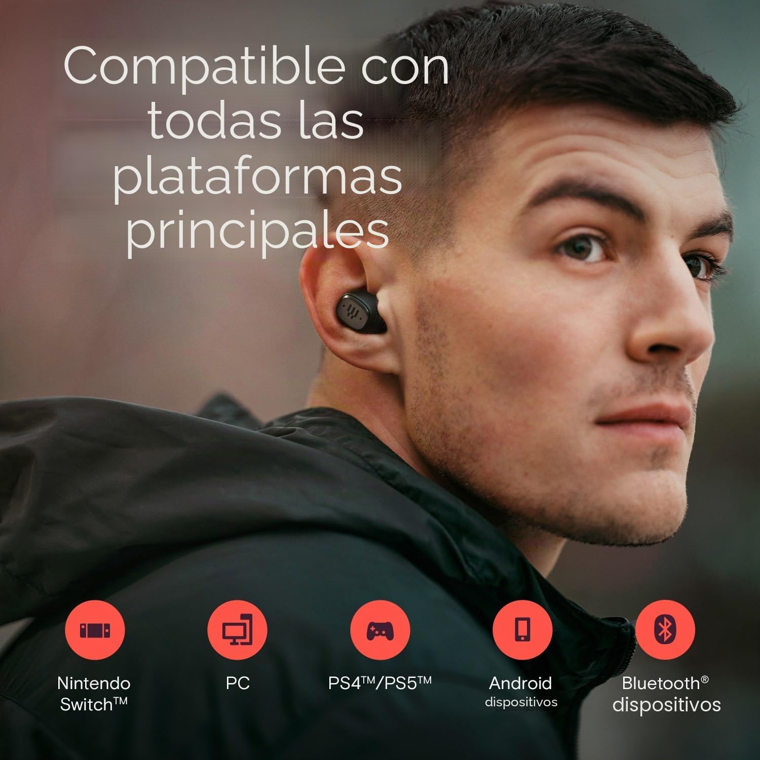 EPOS GTW 270 - Auriculares inalámbricos híbridos para juegos, Bluetooth y USB-C, diseño cerrado que reduce el ruido, micrófonos duales, ajuste ergonómico, resistente al agua IPX 5, funda de carga